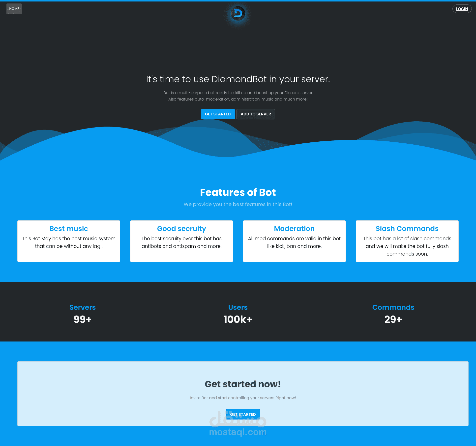 Discord Bot Landing Page