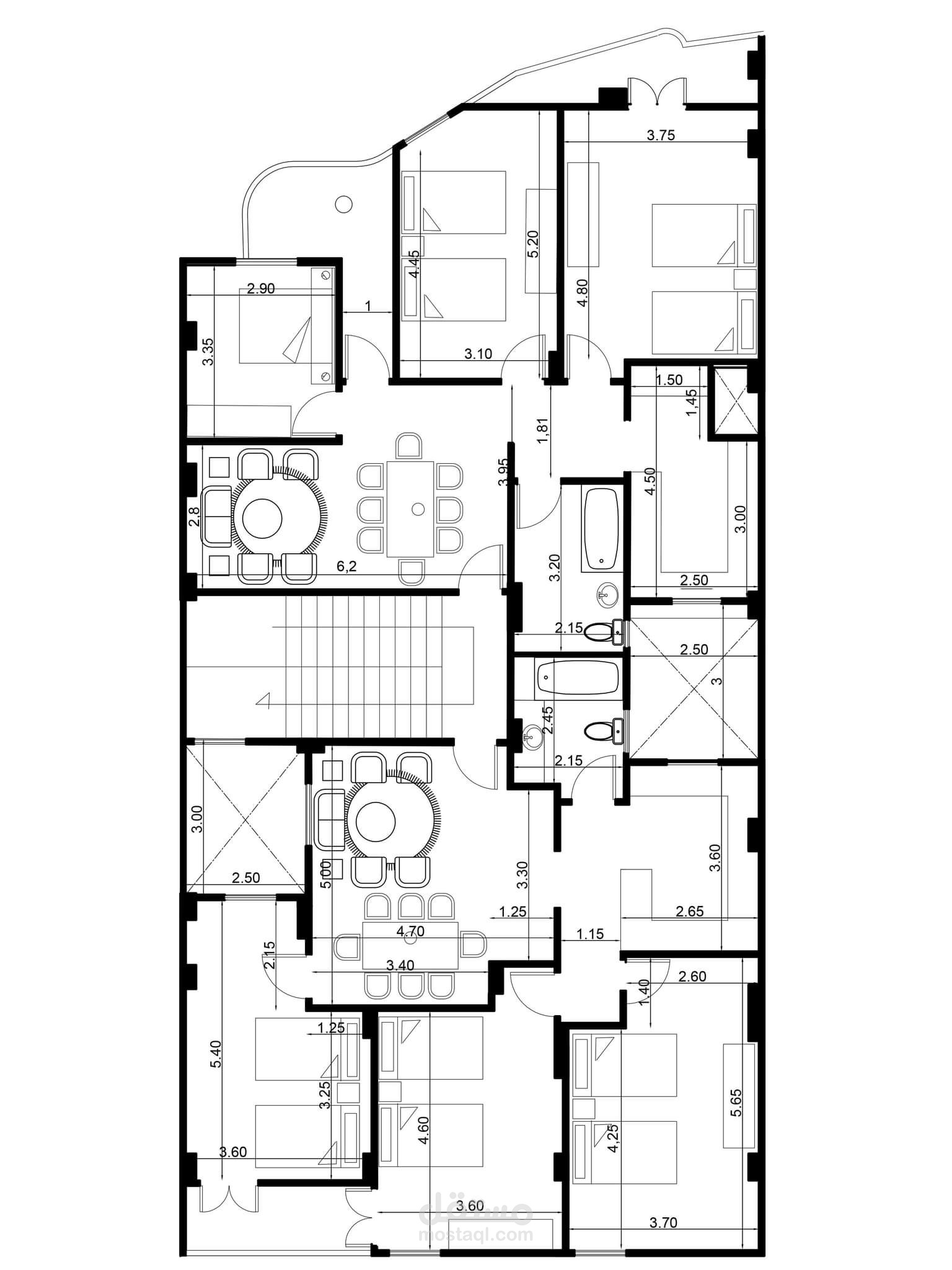 تصميم معمارى لشقتين وحصولهم على الترخيص