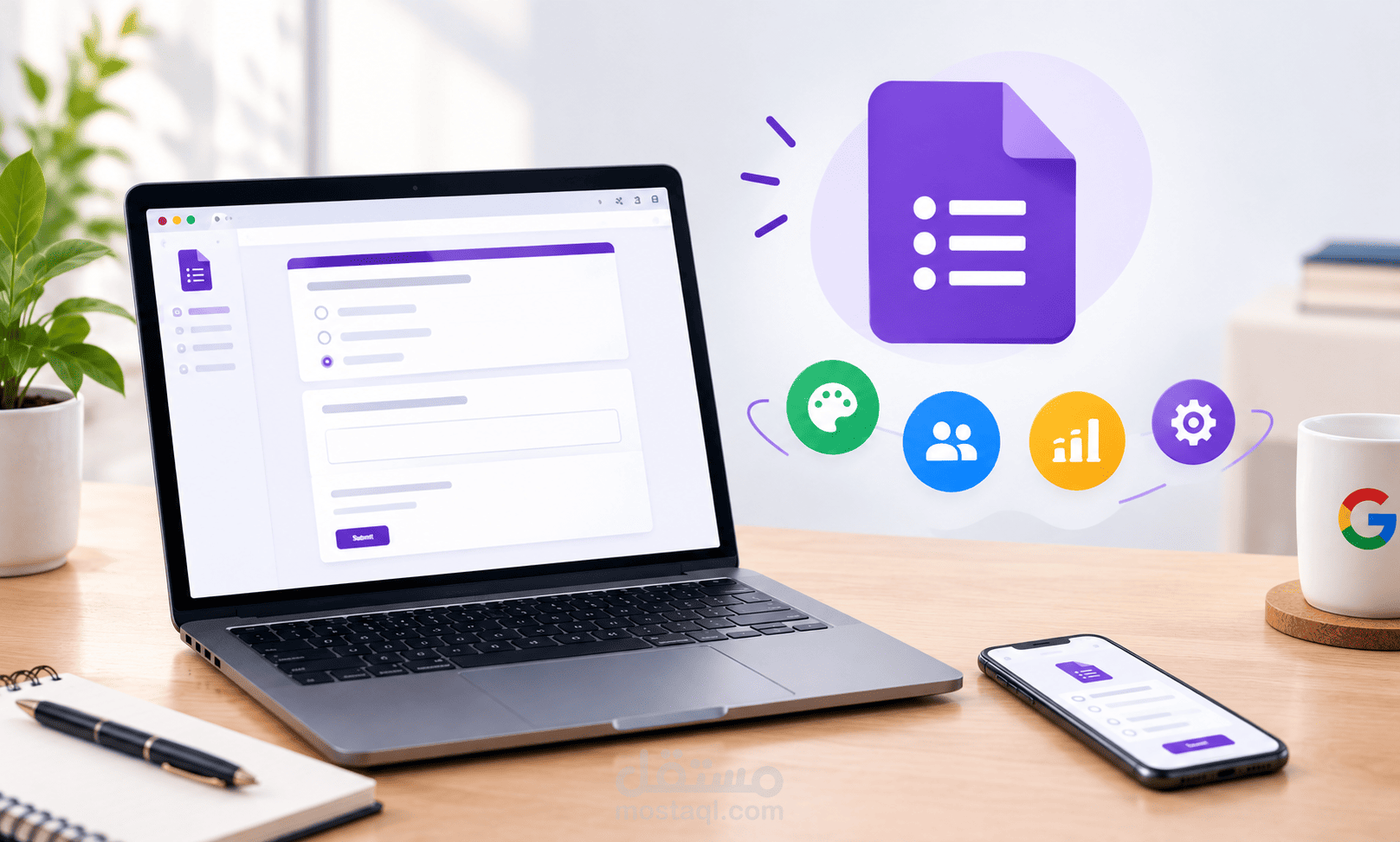 إنشاء نماذج  Google Form، واستبيانات عبر الإنترنت، ونماذج أسئلة في أقل 24 ساعة.