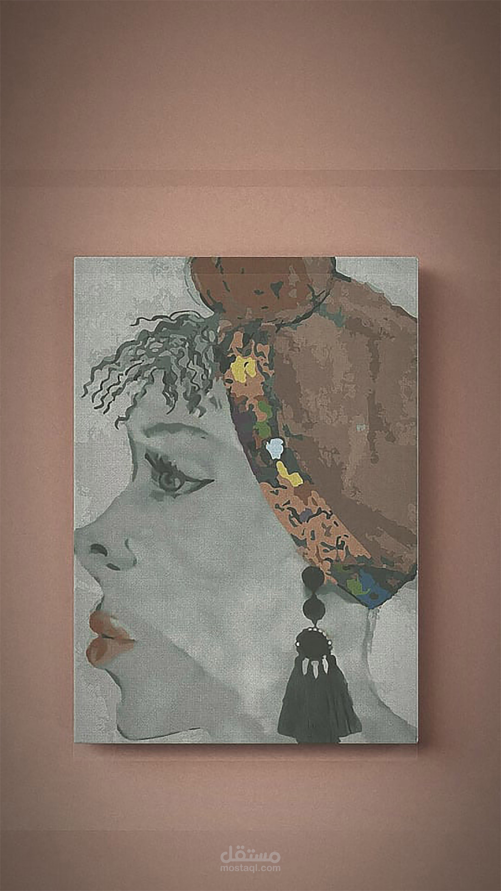 رسم وتصميم بورتريهات وطبعها علي canvas