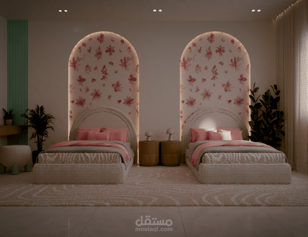 تصميم غرفة بنات مشتركة