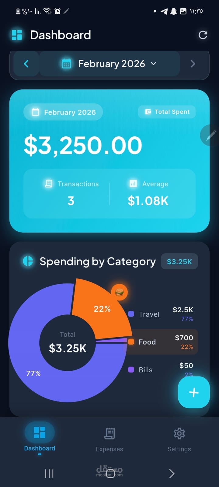 Smart Expense Analyzer – تطبيق إدارة وتحليل المصروفات