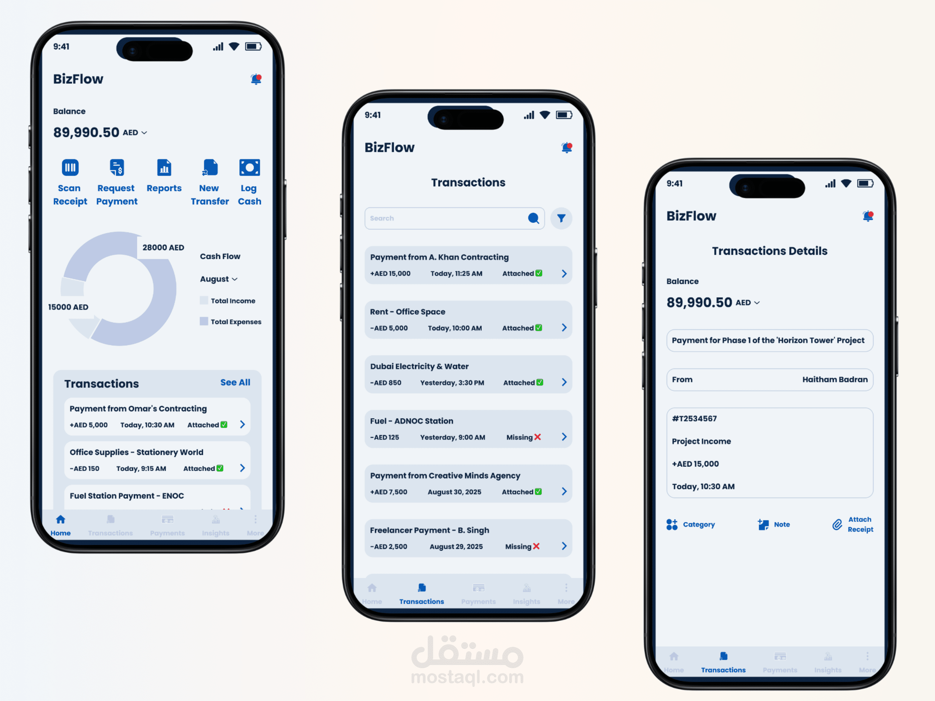تطبيق Elevate – إعادة تصميم كامل لتجربة الخدمات المصرفية الرقمية للمنشآت الصغيرة والمتوسطة في الإمارات (Fintech Banking App)