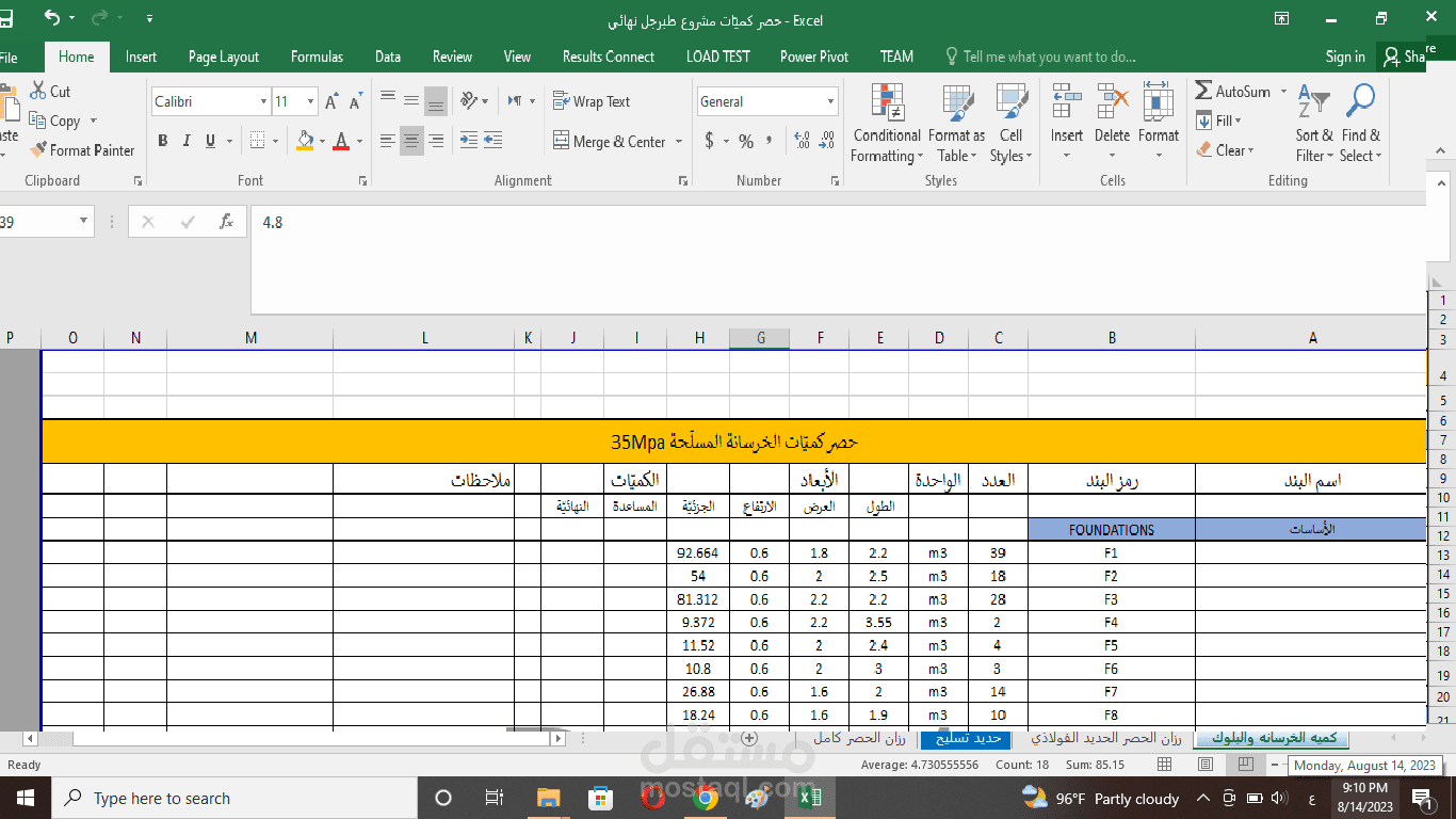 حصر كميات لمشروع بوليفارد في طبرجل في السعودية