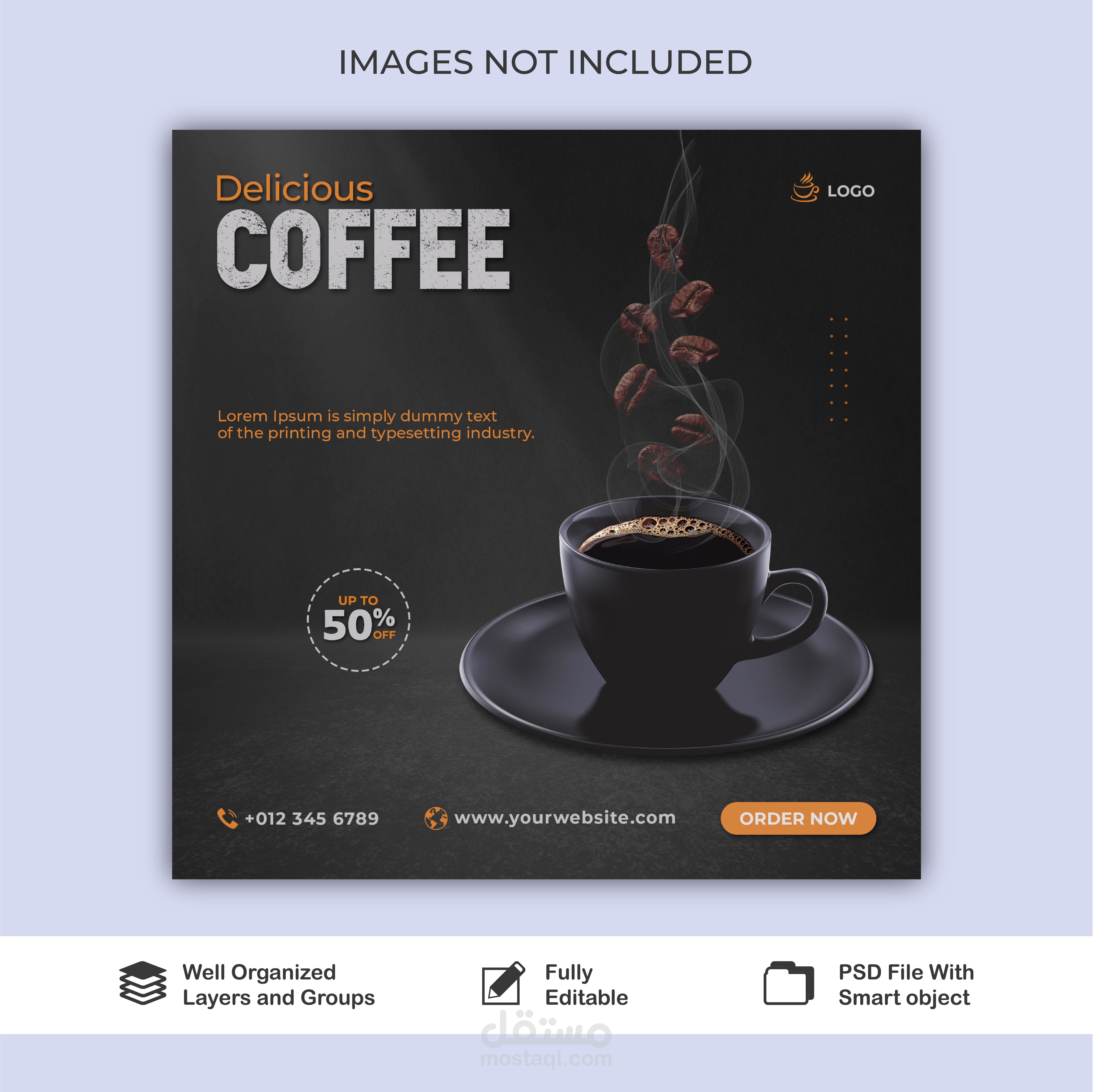 تصميم سوشل ميديا coffee