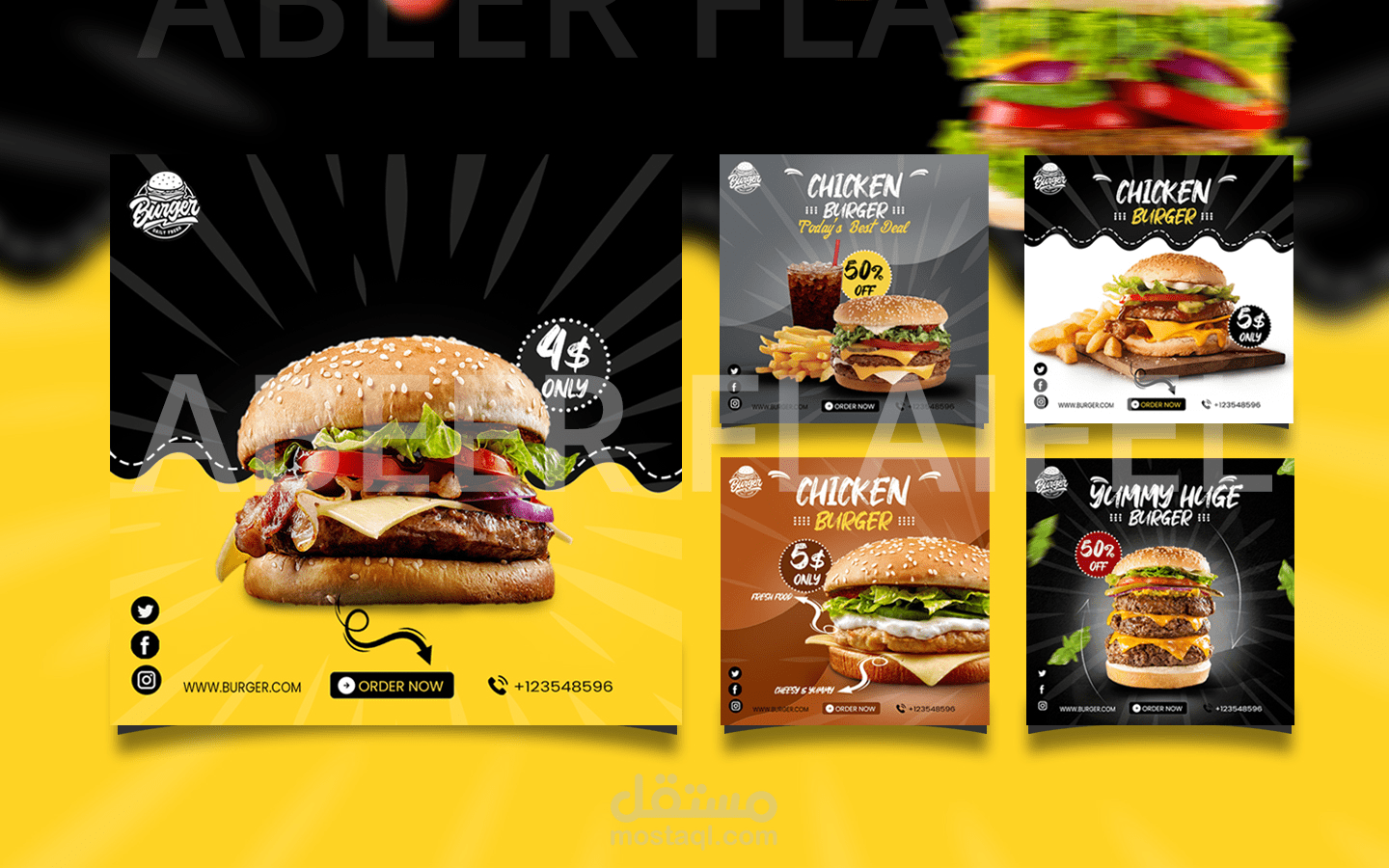 Burger-Social Media- تصميم سوشيال ميديا