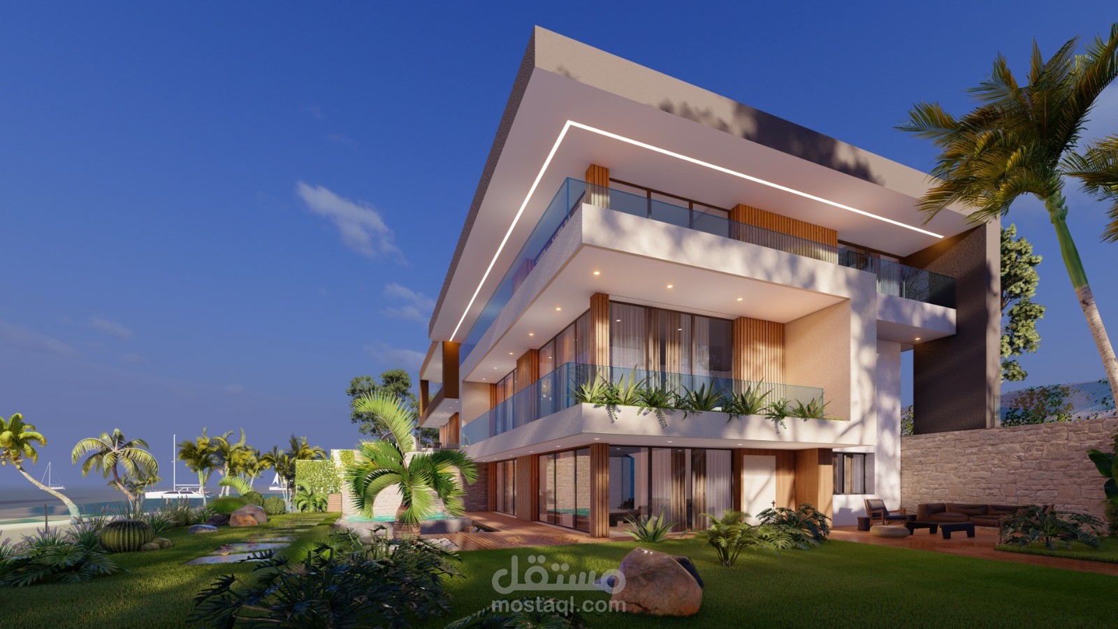 فيلا مطلة علي البحر