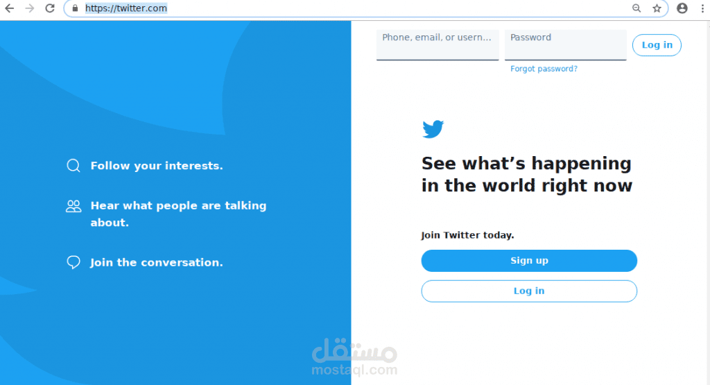 برمجة و تطوير موقع شيبه لموقع Twitter باستخدام اطار العمل Python Django