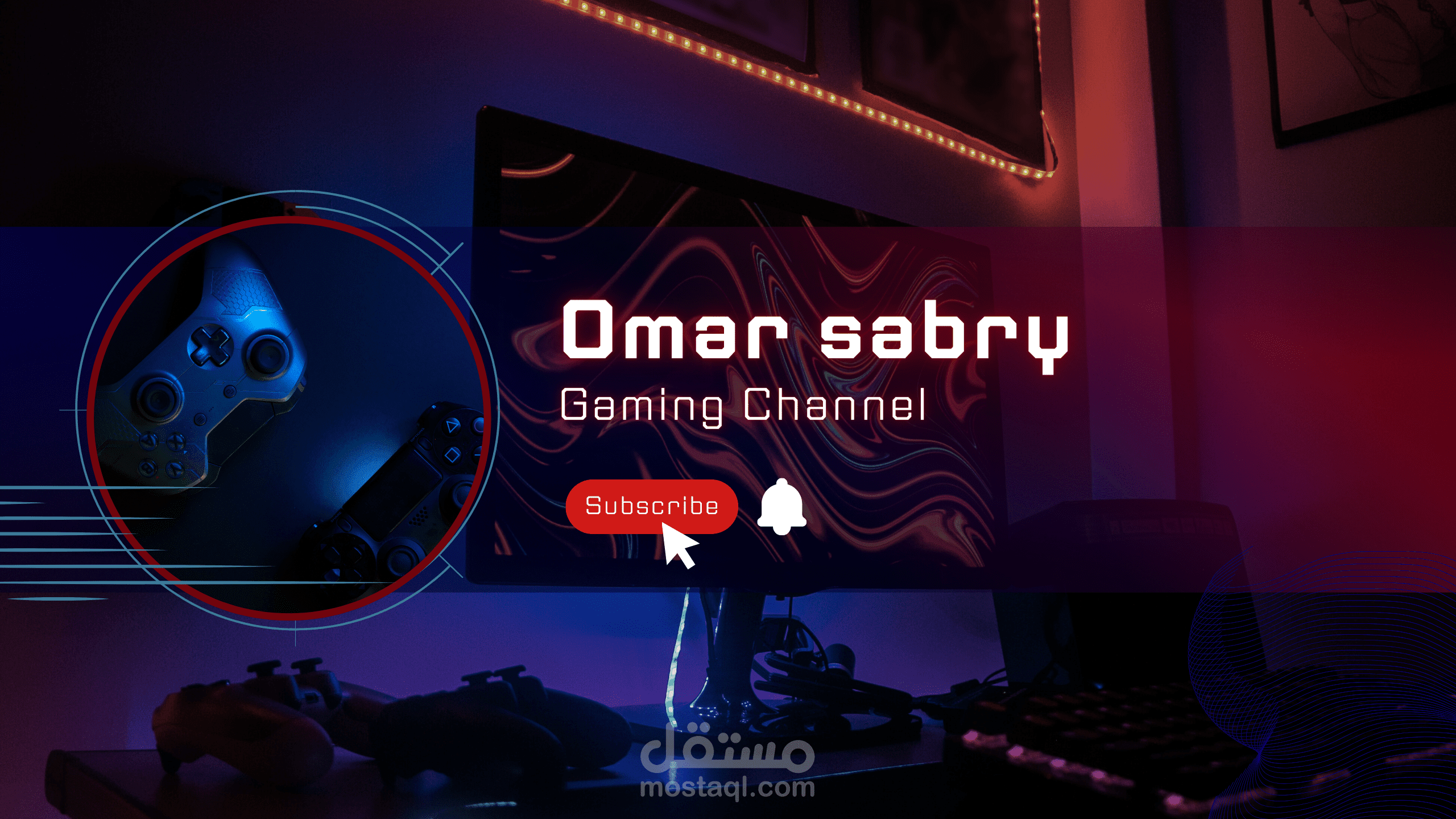 تصميم غلاف يوتيوب احترافي وجودة عالية