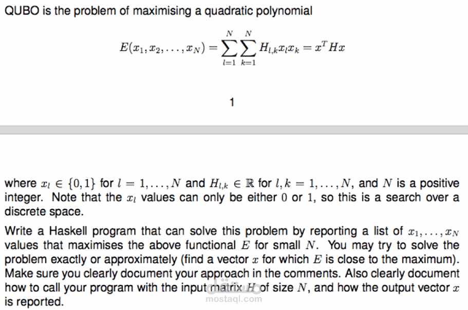 Solving QUBO With Haskell