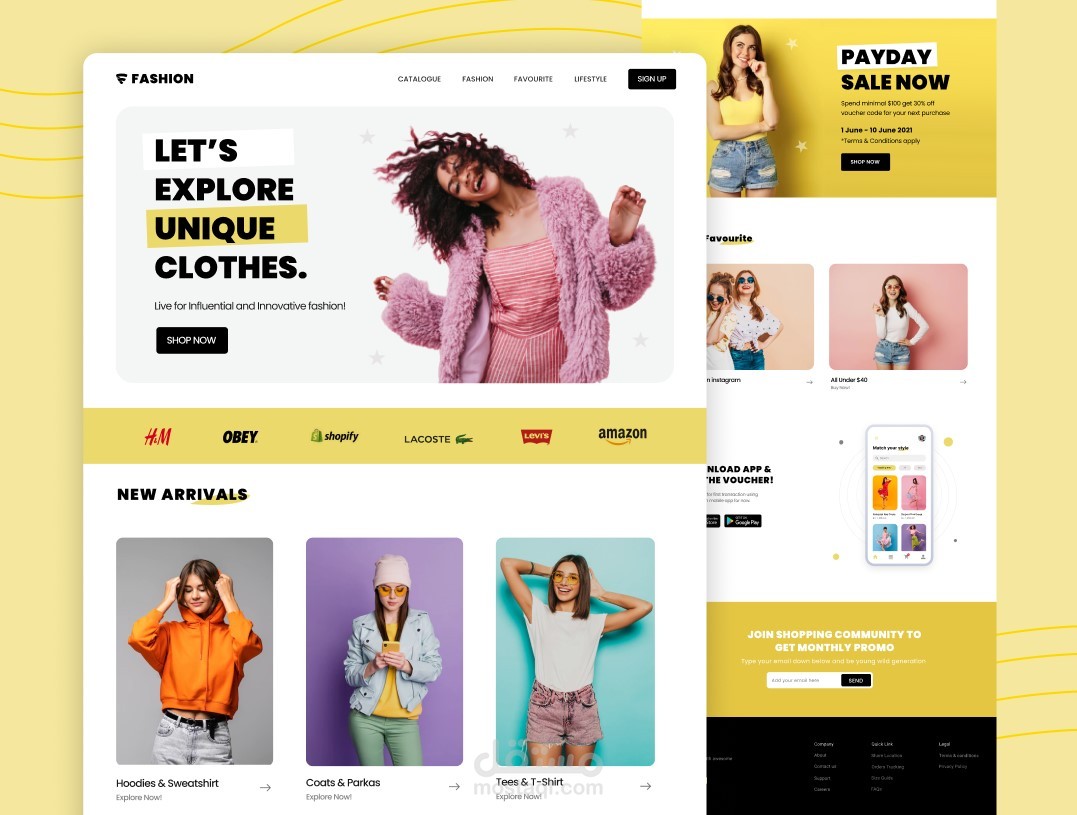 تصميم واجهات Shopping Website