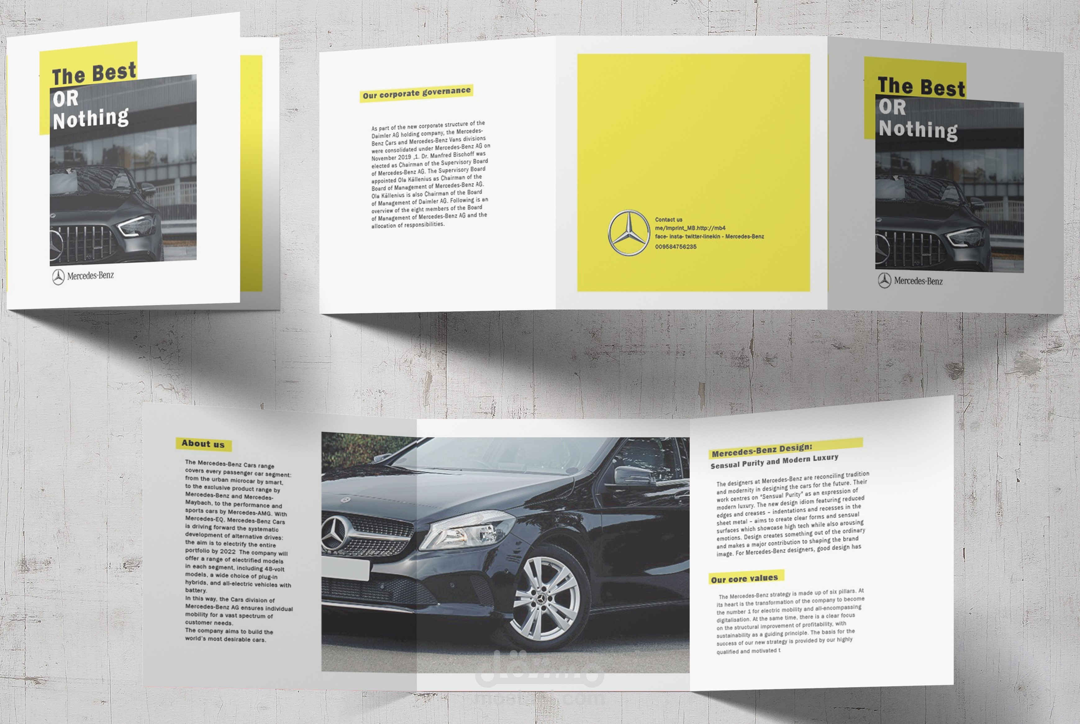 Square tri-fold Brochure Mockup