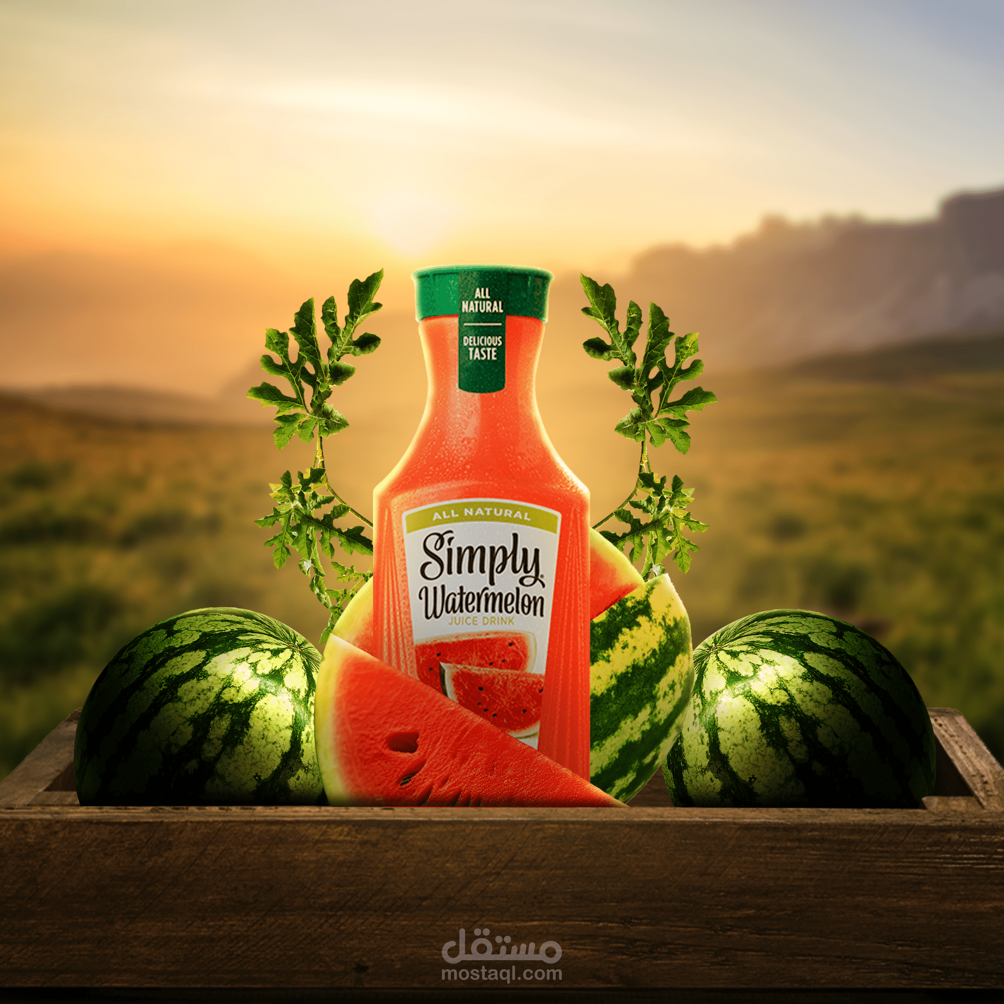 تصميم اعلان لمنتج عصير طبيعي