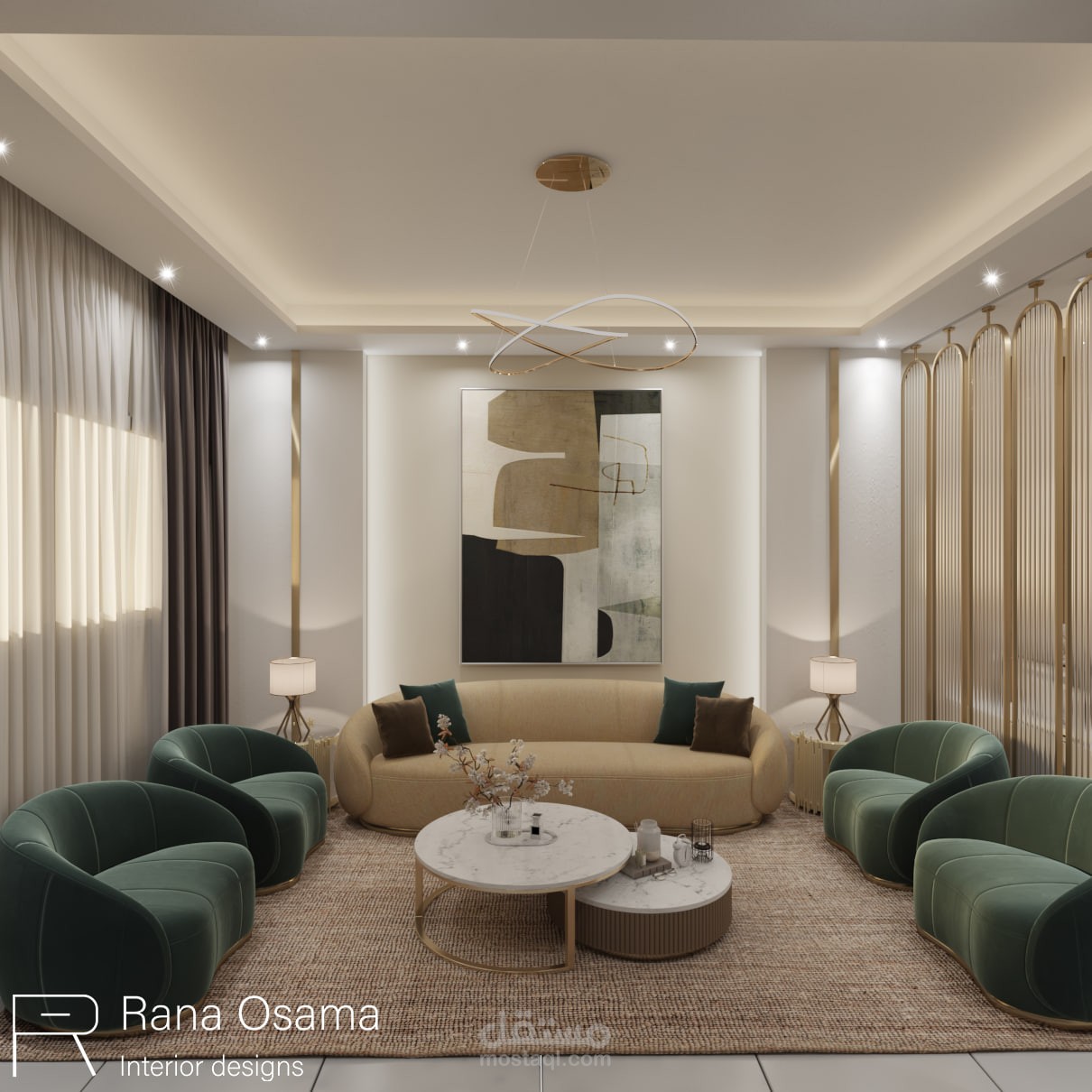 تصميم لريسبشن وغرفه طعام
