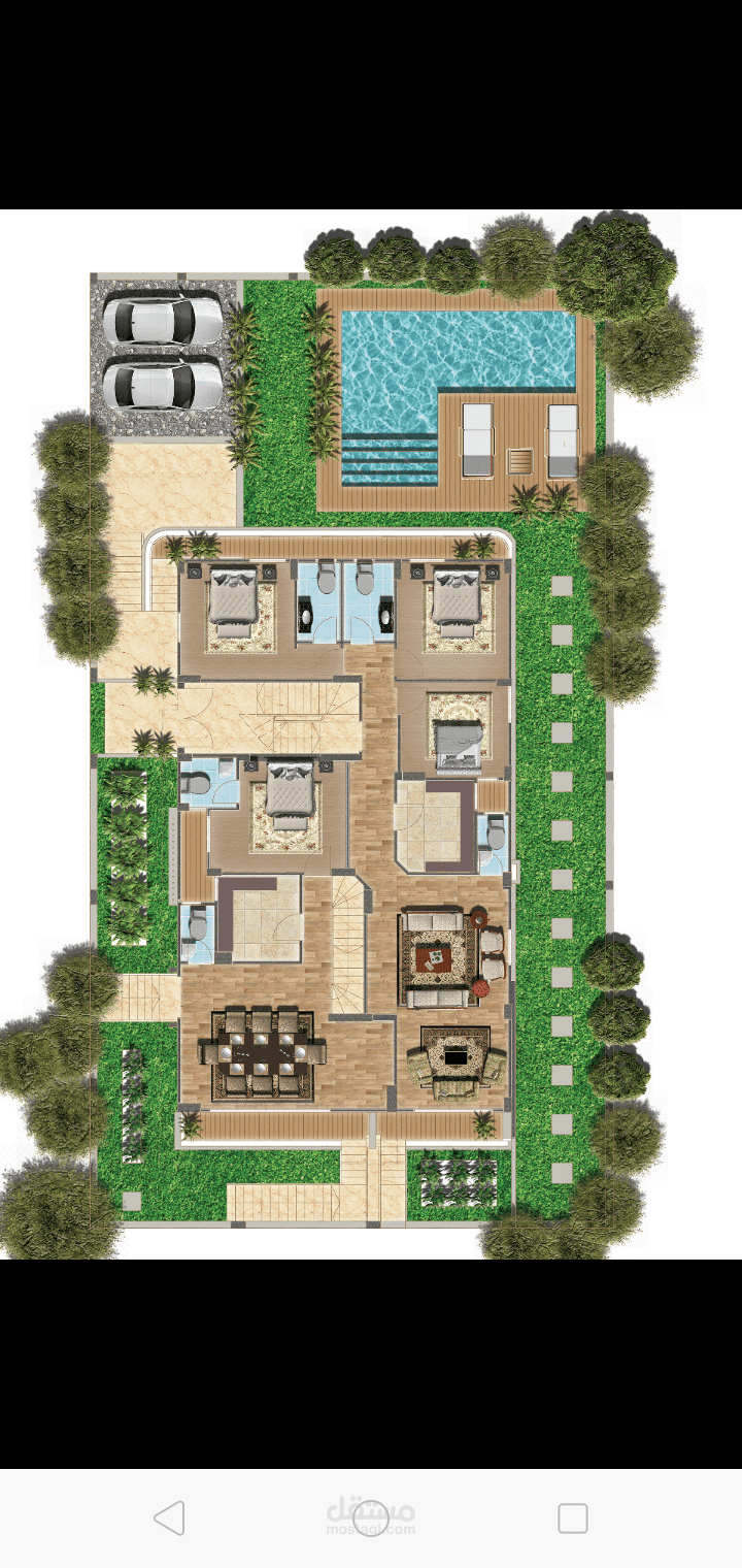 تصميم مسقط افقي لفيلا مودرن