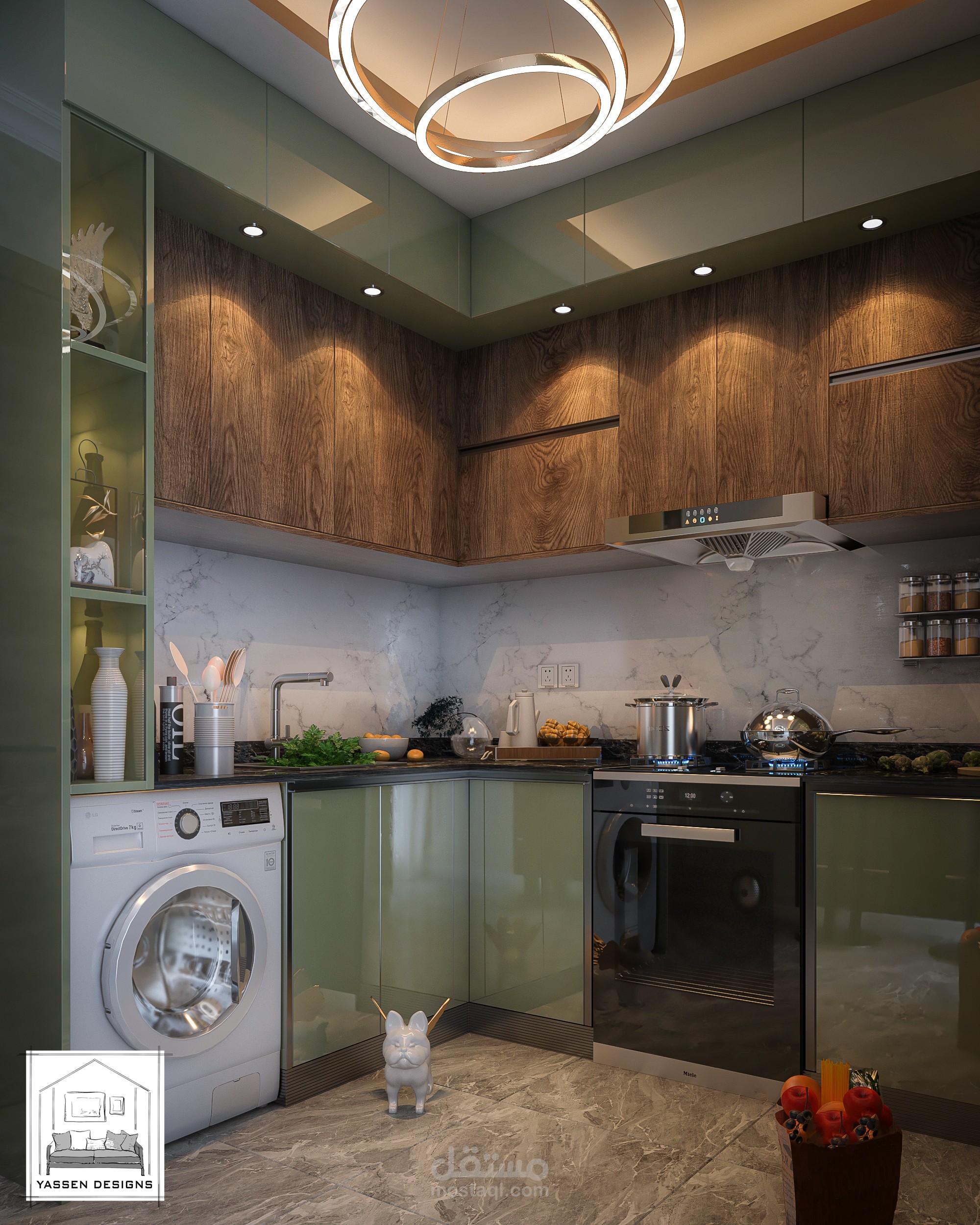 تصميم مطبخ شقة سكنية