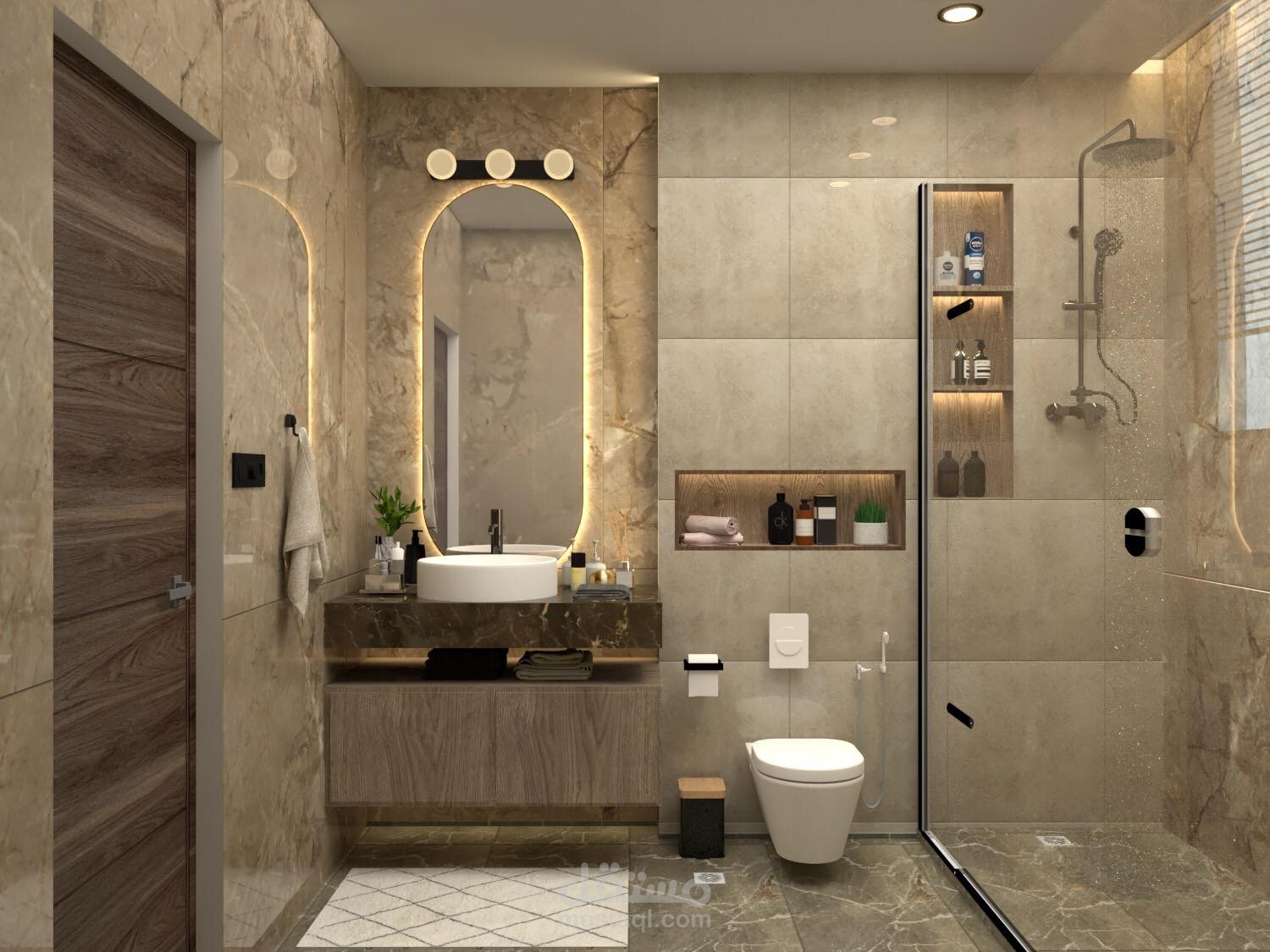 تصميم حمام على طراز مودرن