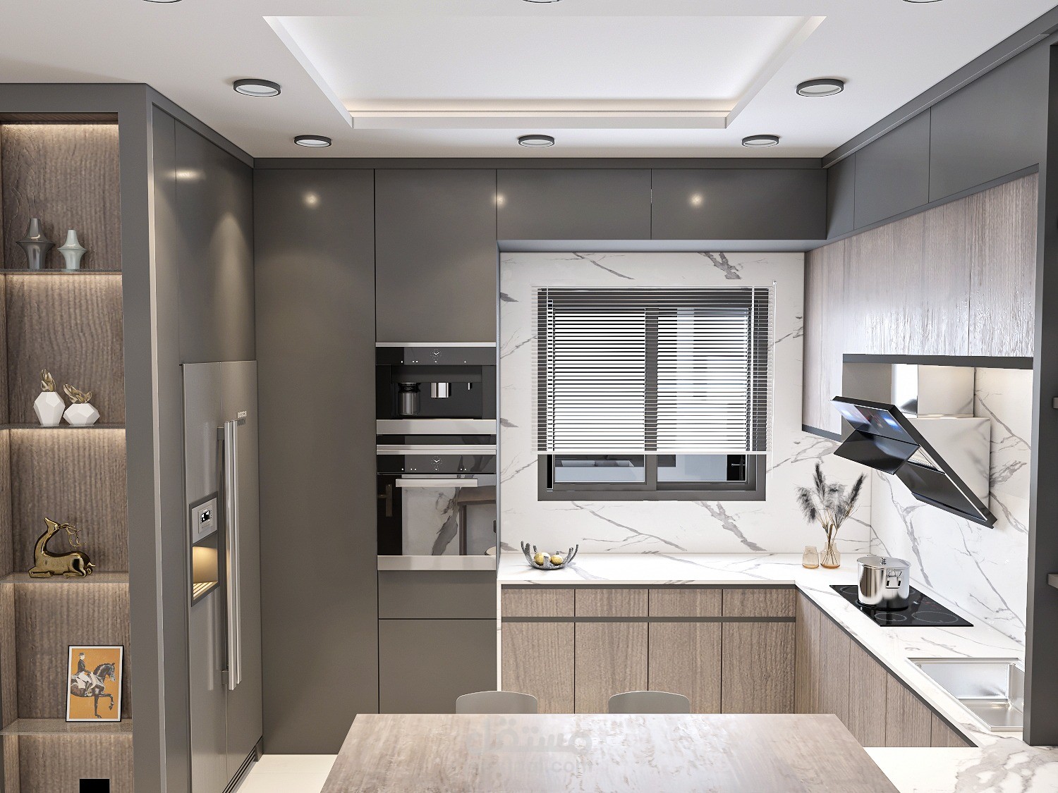 تصميم مطبخ لفيلا بالسعودية