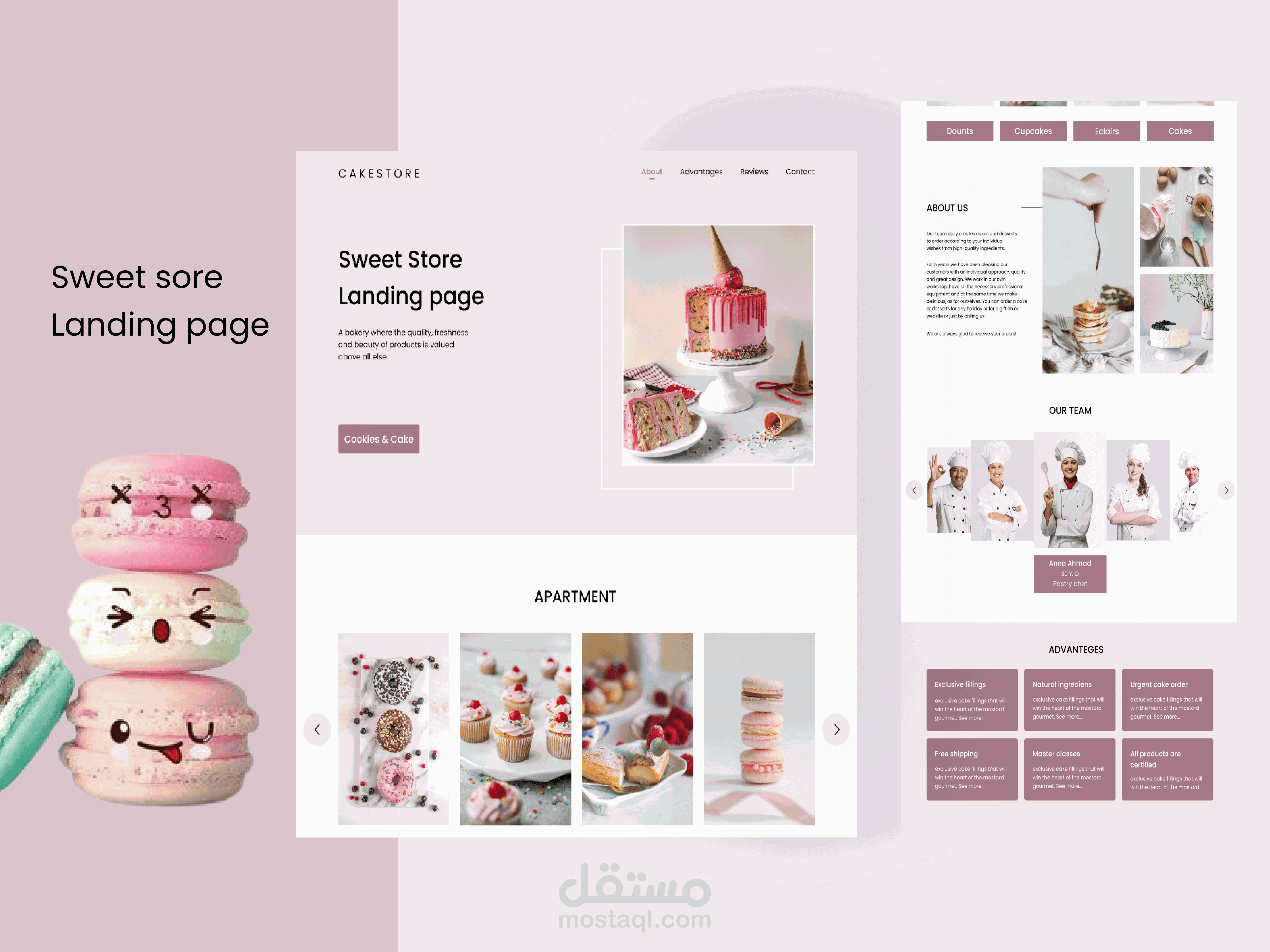 Sweet store landing page