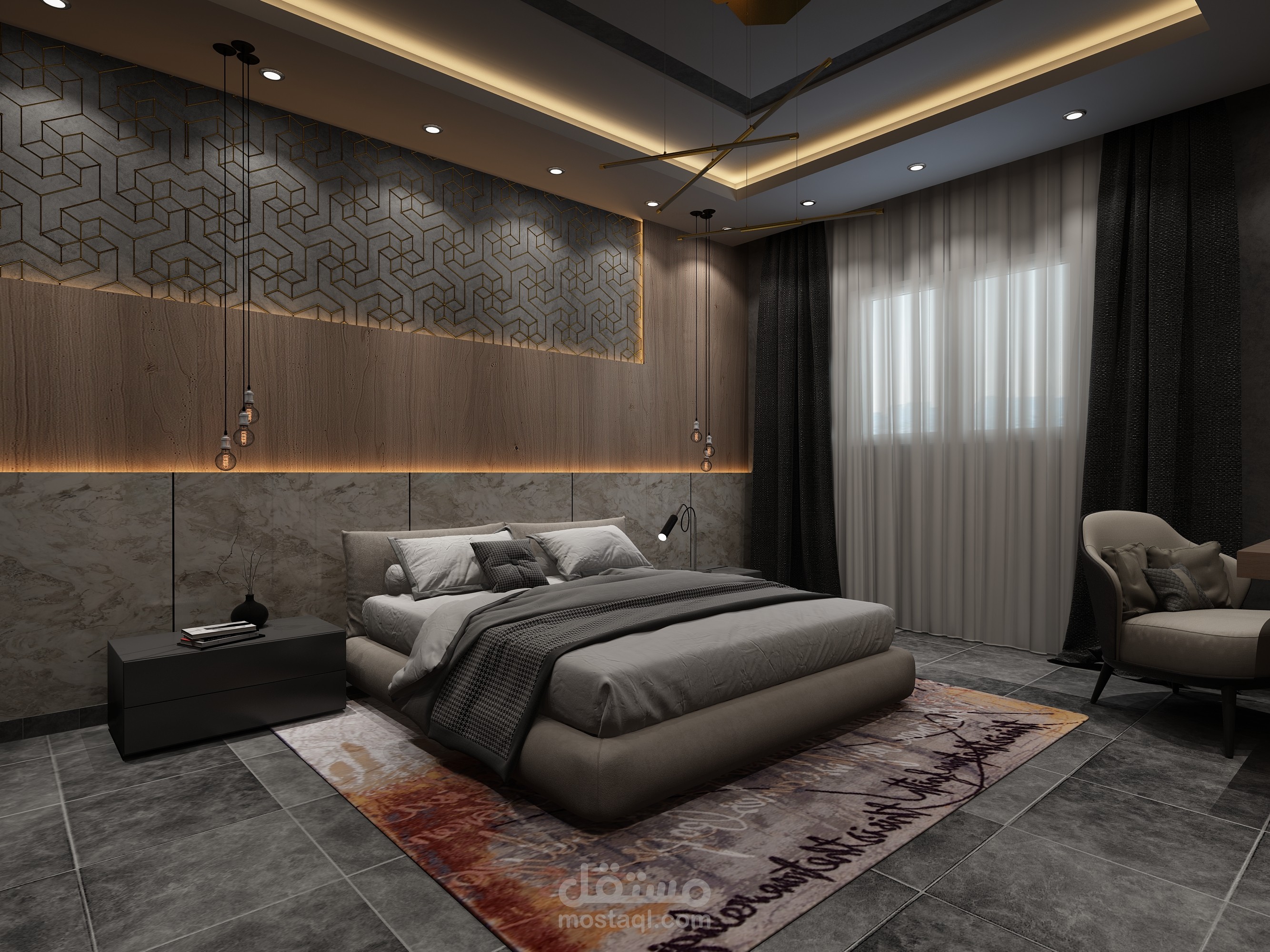 تصميم غرفة نوم شاب