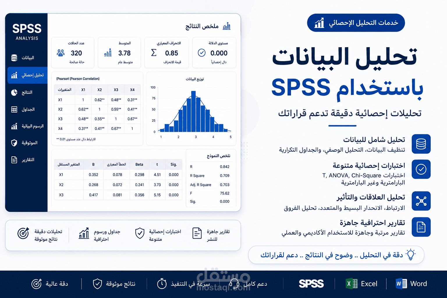 تحليل إحصائي للباحثين ببرنامج spss