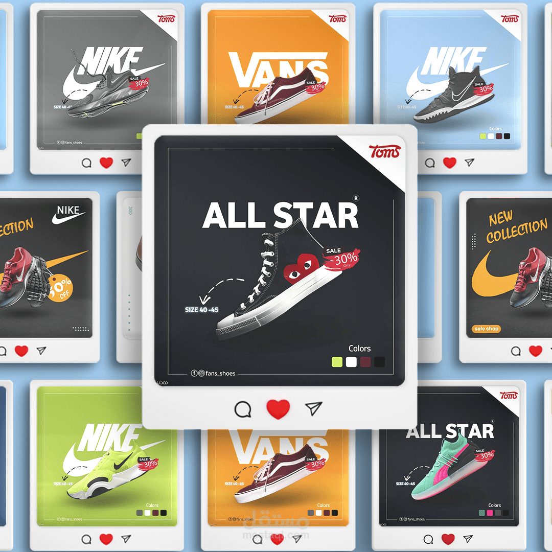 تصاميم سوشيال ميديا إحترافية أحذية