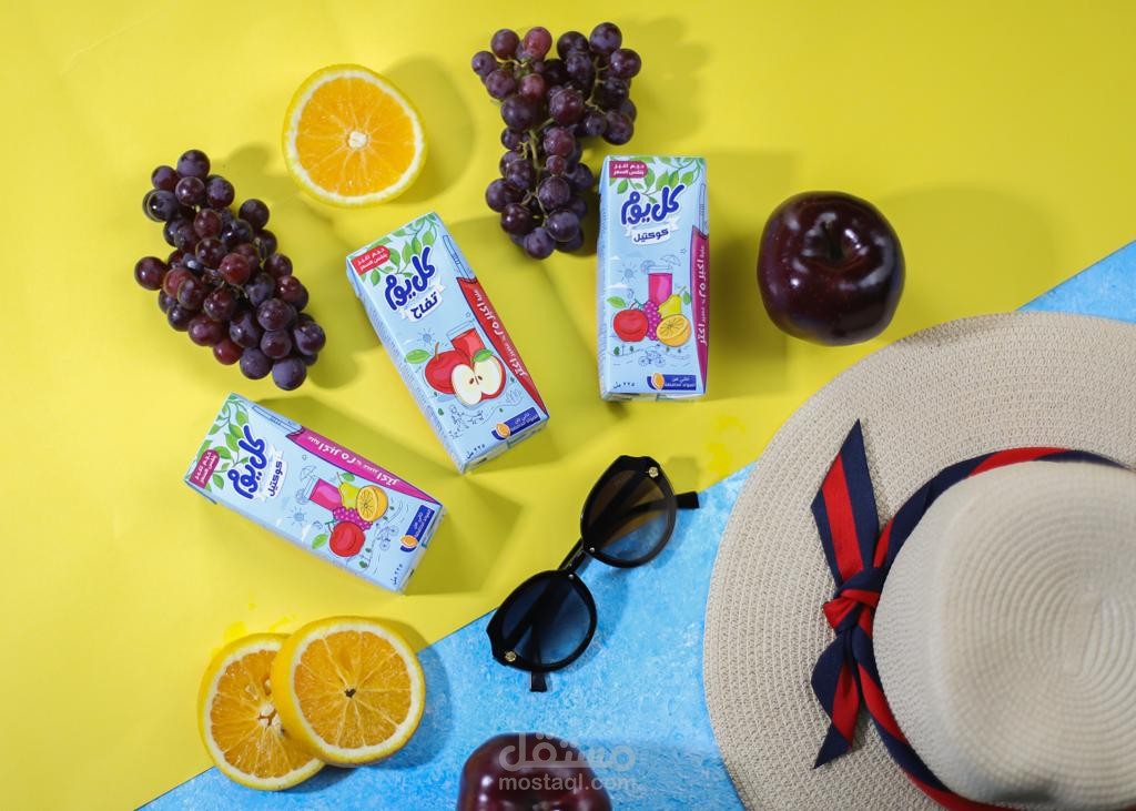 تصوير وتعديل صور لمنتج عصير كل يوم