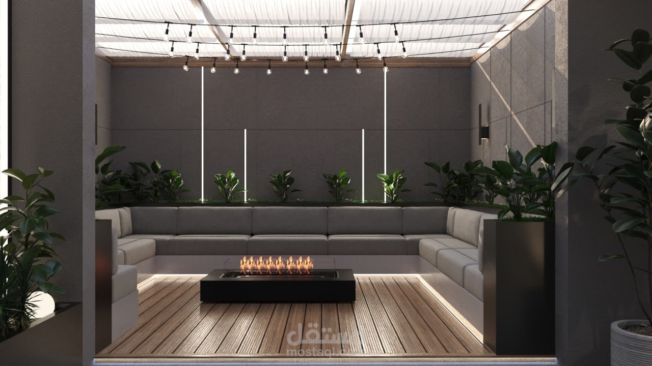 تصميم شقه مع السطح
