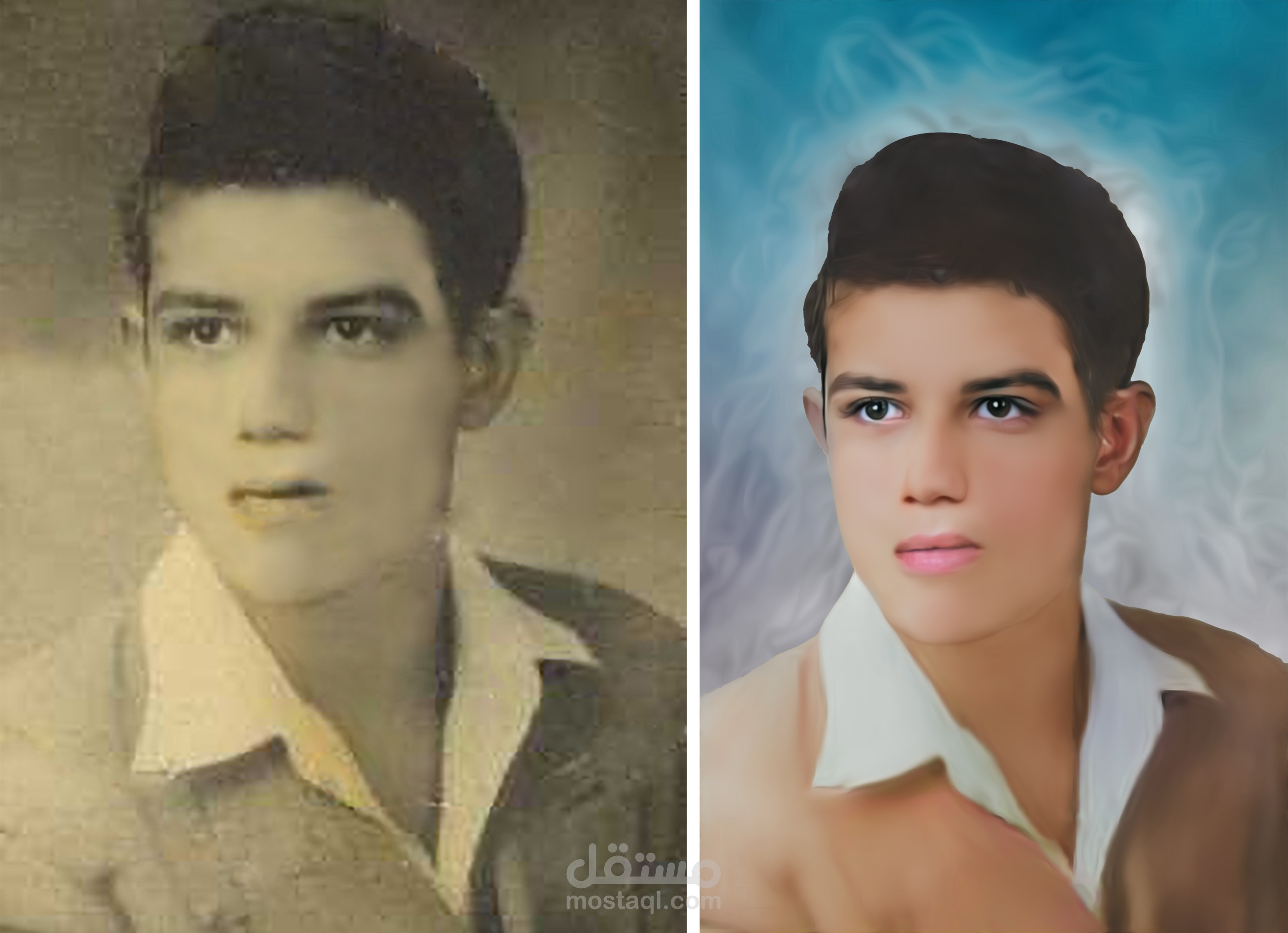 تحويل الصور القديمة الى رسم ديجيتال ارت عالى الجوده