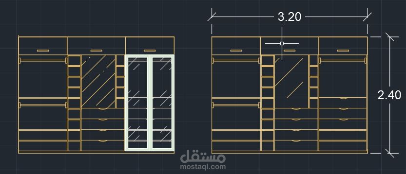 Dressing room design L shaped