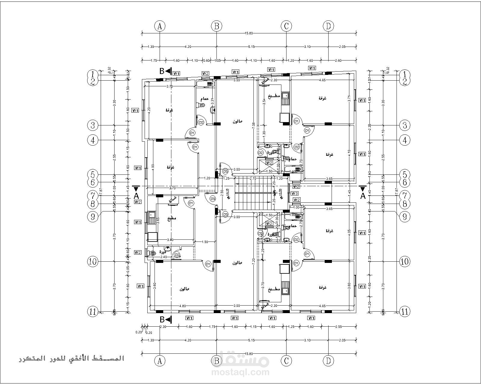 مسقط افقي مساحة 273 متر مربع