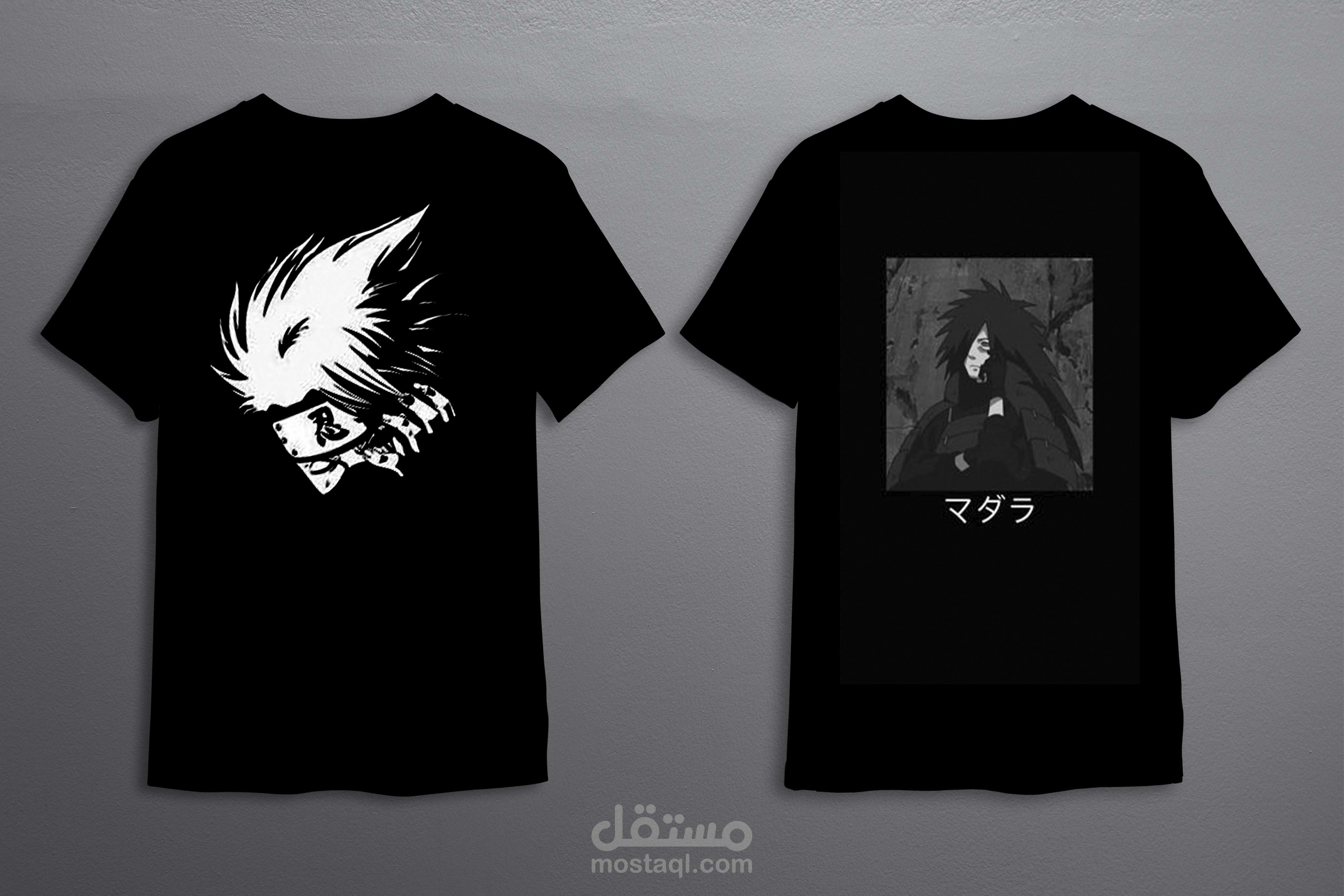 تصميم تي شيرت اوتشيها مادرا وكاكشي من انمي ناروتو