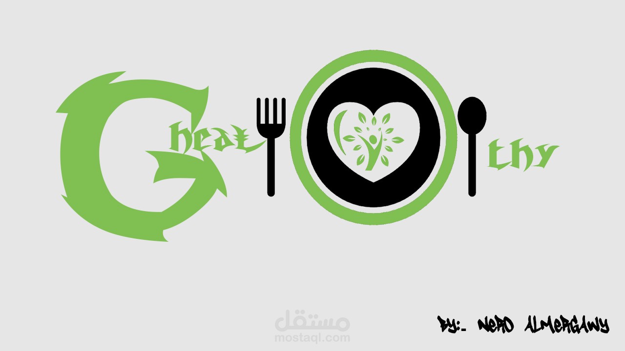 تصميم مبدئي لمطعم go healthy