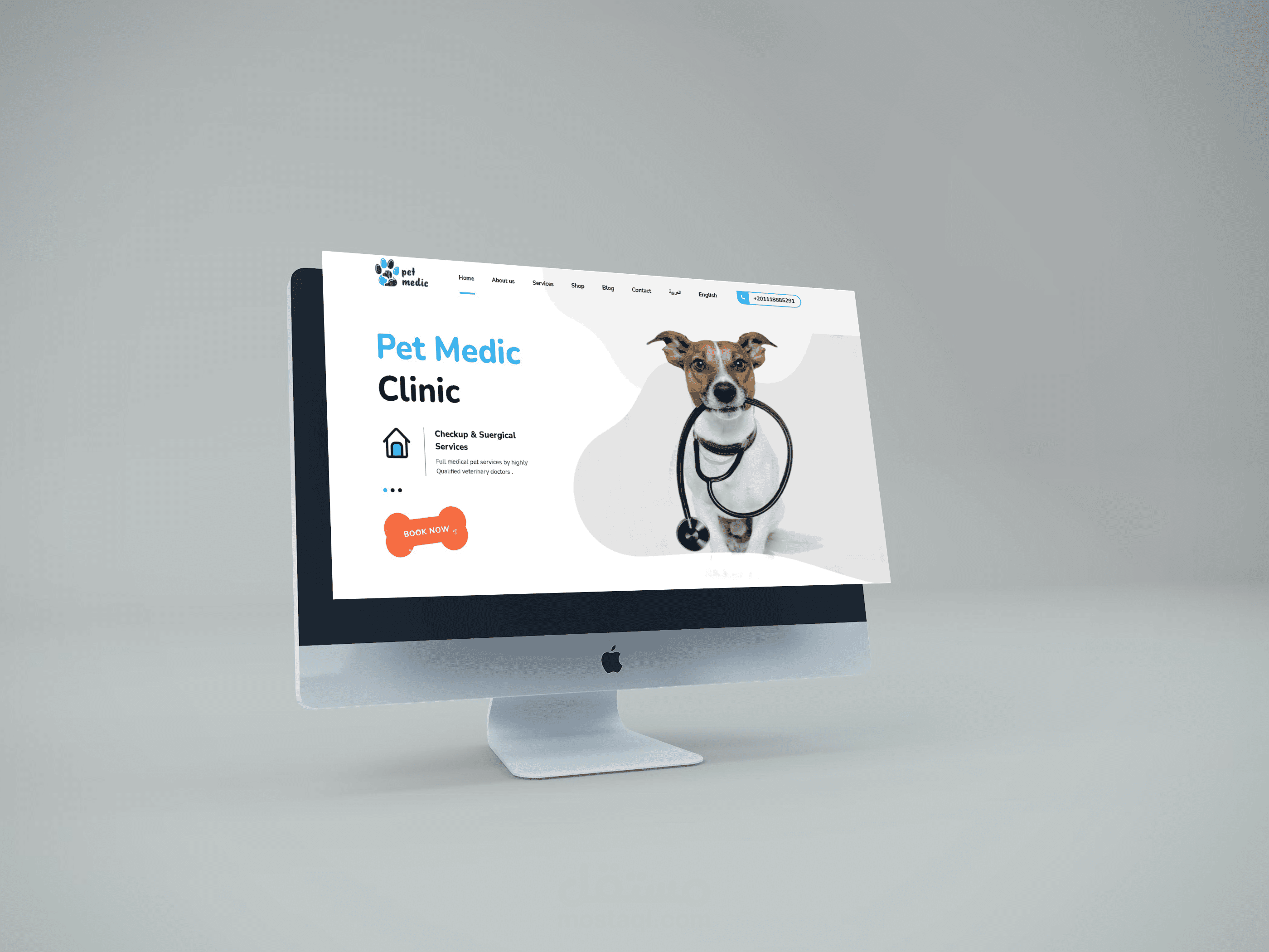 (website  (موقع تعريفي ومتجر) لعيادة بيطرية wordpress