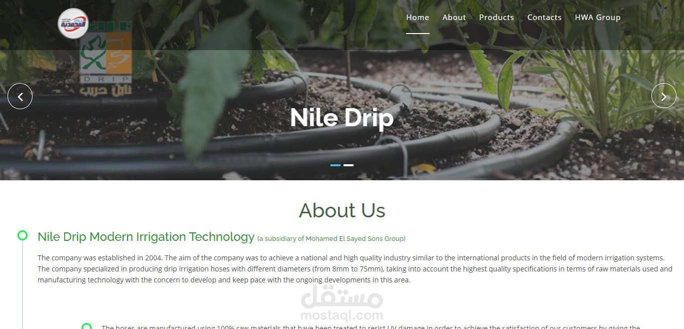 Nile Drip Landing Page