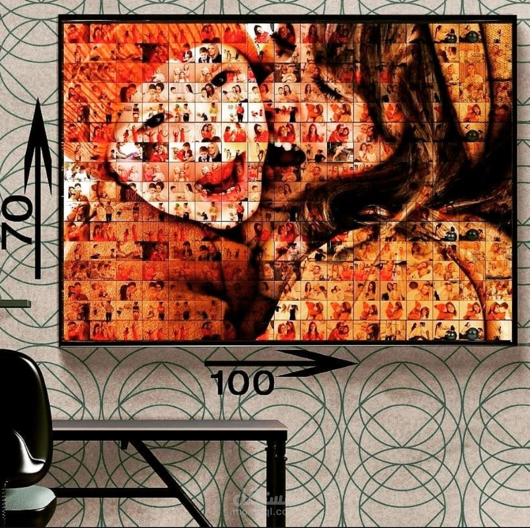 لوحة كولاج إبداعية — صورة رئيسية مكوّنة من 500 صورة