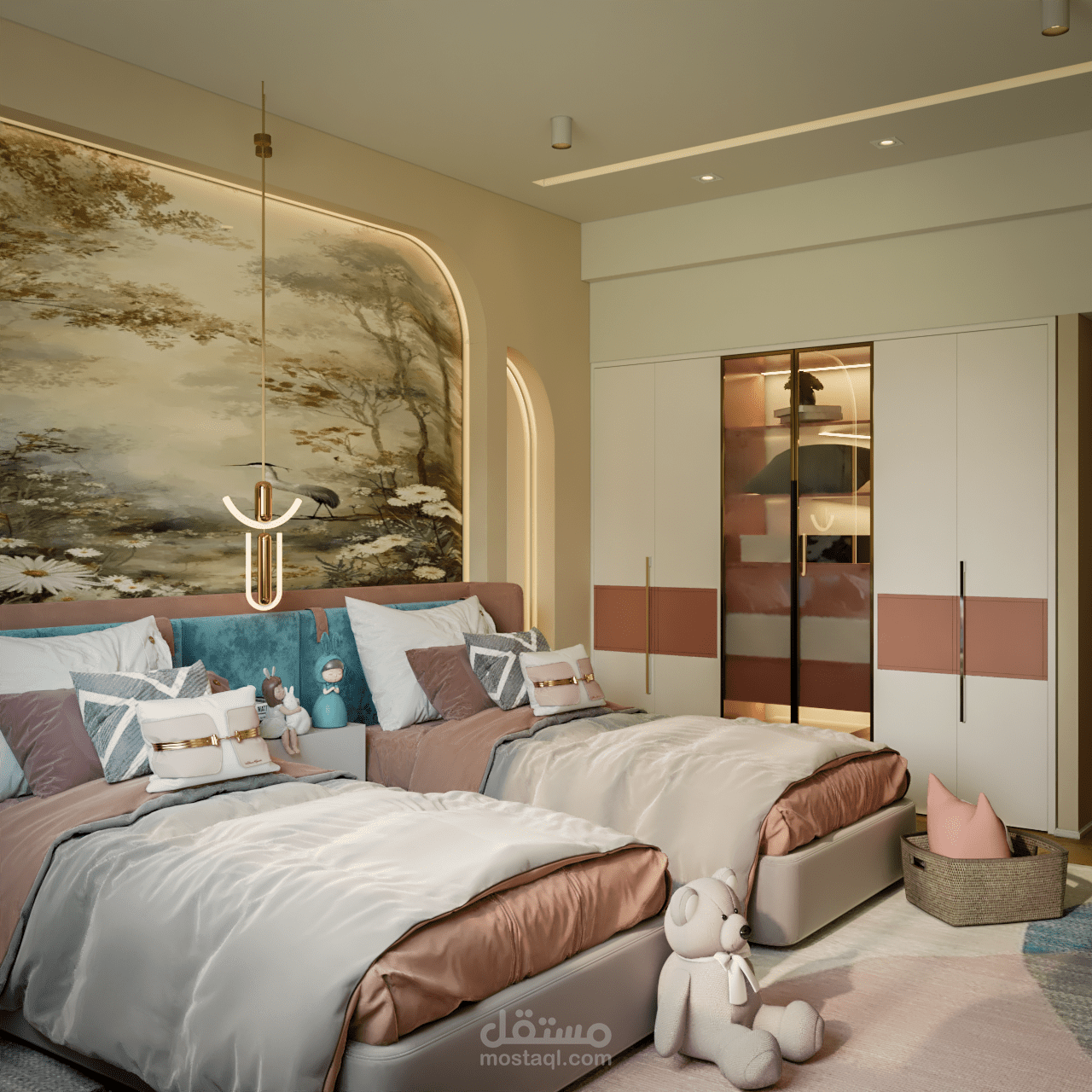 غرفة أطفال أنيقة تجمع بين المرح والراحة