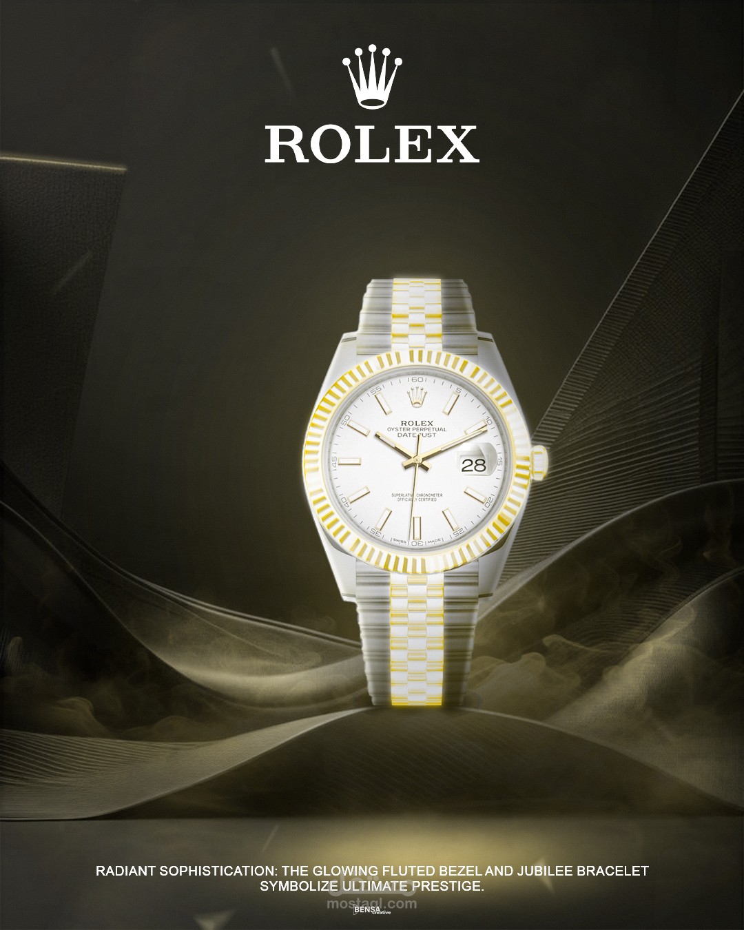إخراج فني إبداعي (Art Direction) لإعلان ساعة رولكس الفاخرة