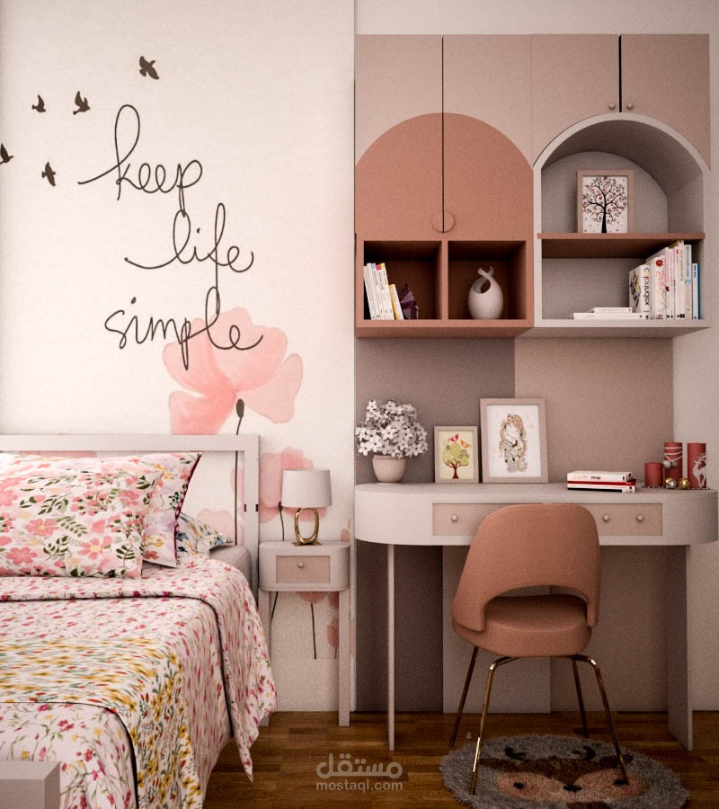 تصميم داخلي لغرفة بنات