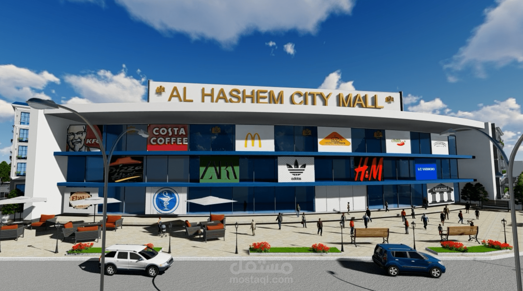 تصميم واجهة مول تجارى