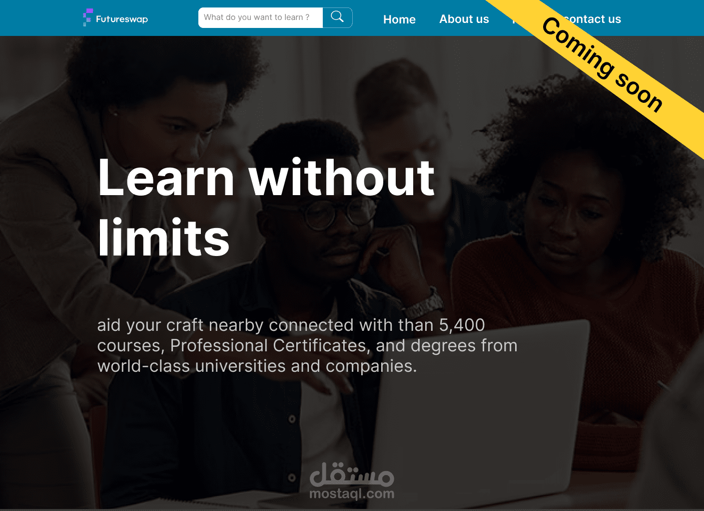 صفحة هبوط لموقع تعليم تقني