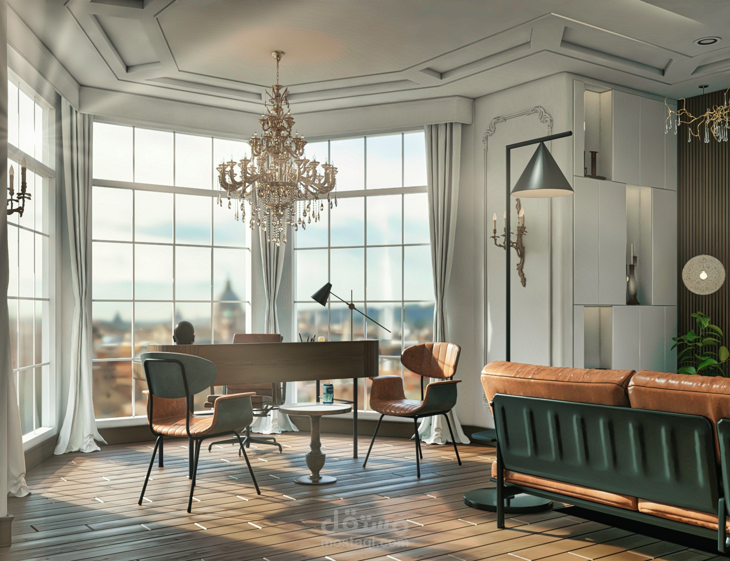 تصميم معماري داخلي لمكتب محقق جرائم