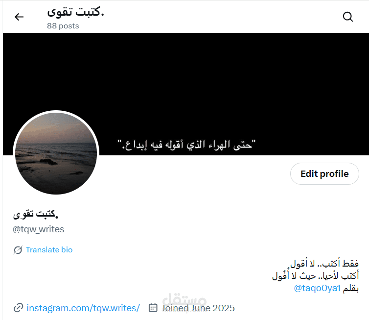 حسابي الأدبي (جديد)