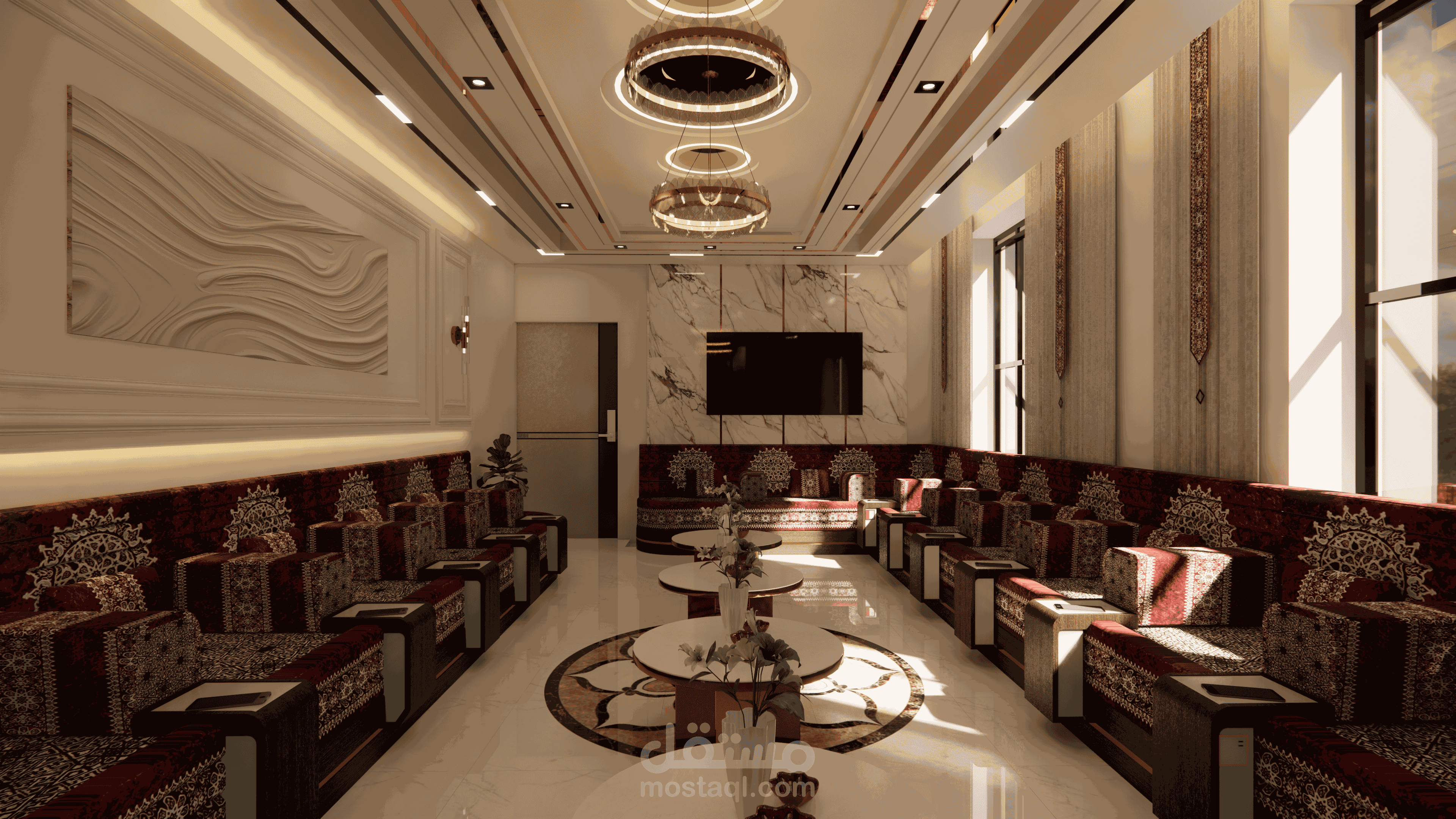 تصميم مجلس عربي بلمسة عصرية يجمع بين الأصالة والفخامة