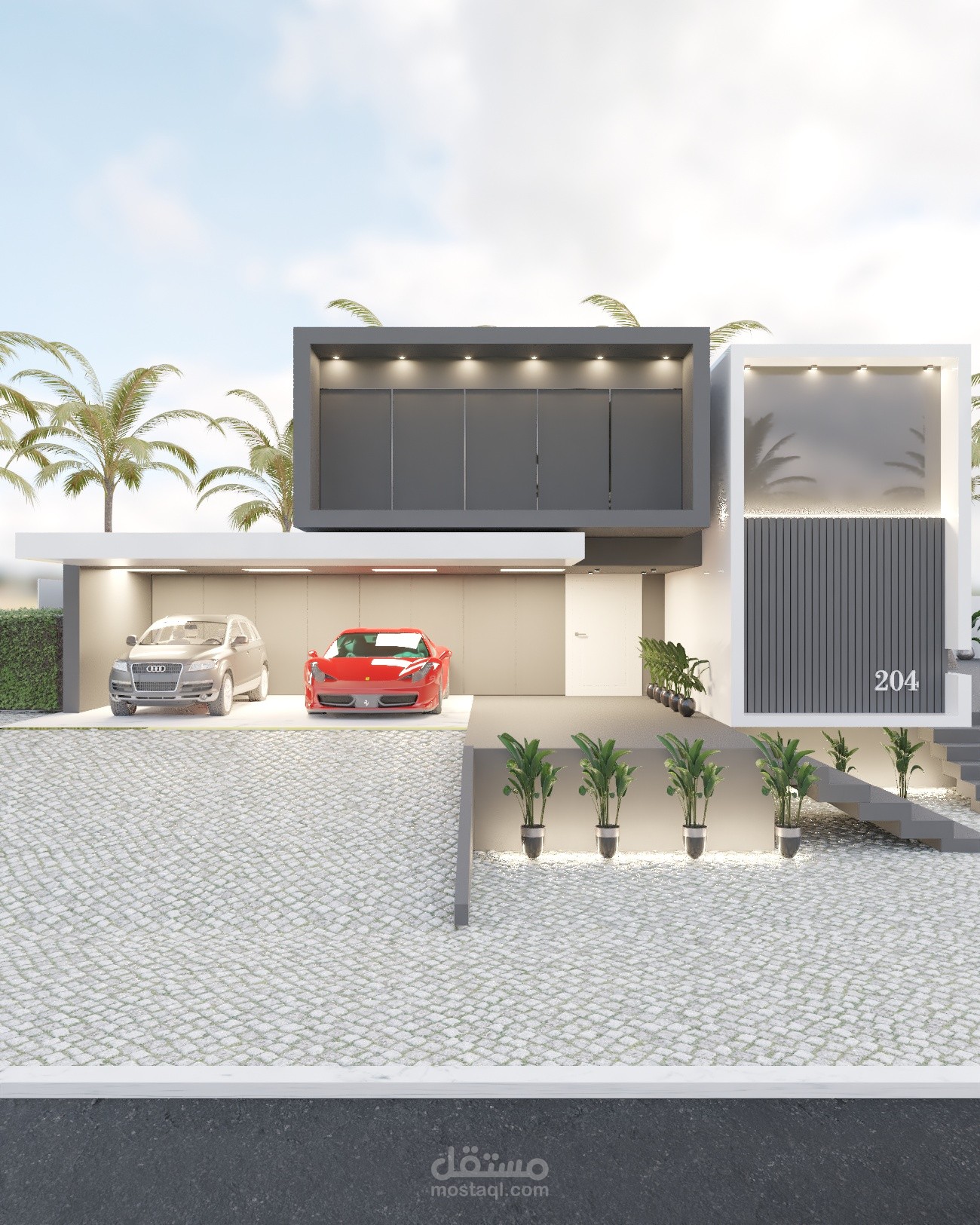 واجهة فيلا بتصميم عصري