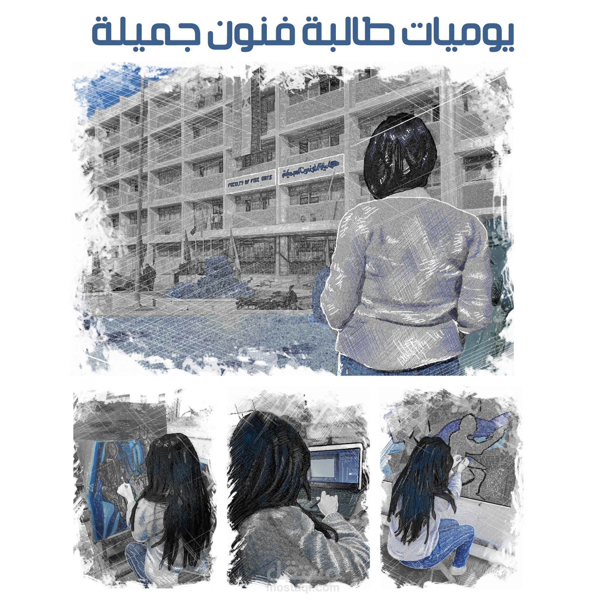 اعلان سوشيال ميديا + رسم ديجيتال بالفوتوشوب