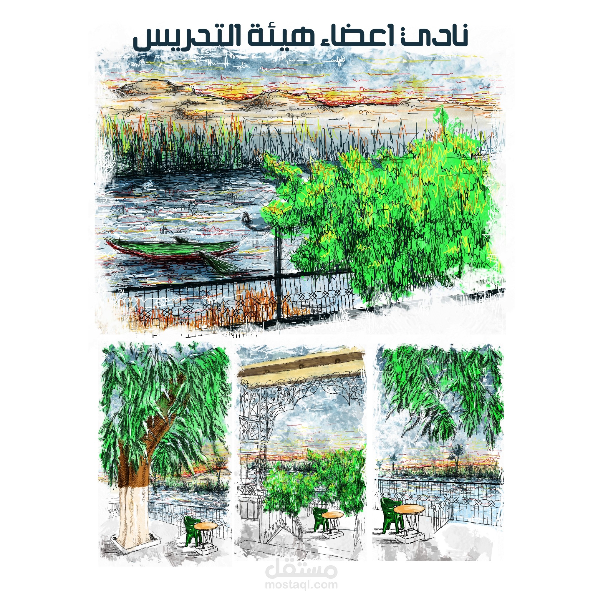 اعلان سوشيال ميديا + رسم ديجيتال بالفوتوشوب.