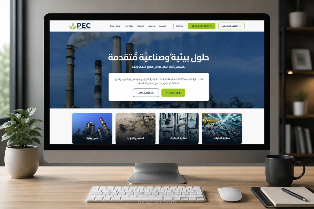 PEC | موقع تعريفي لشركة الغاز والنفط  Wordpress