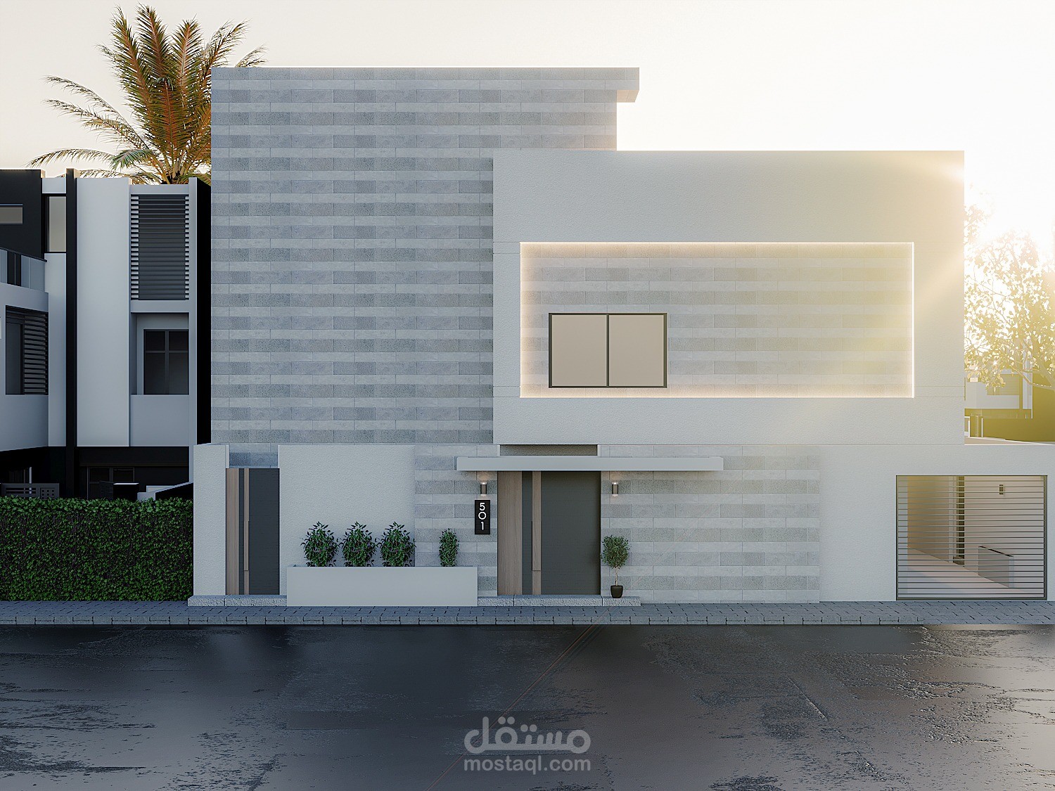 تصميم واجهة فيلا بالسعودية
