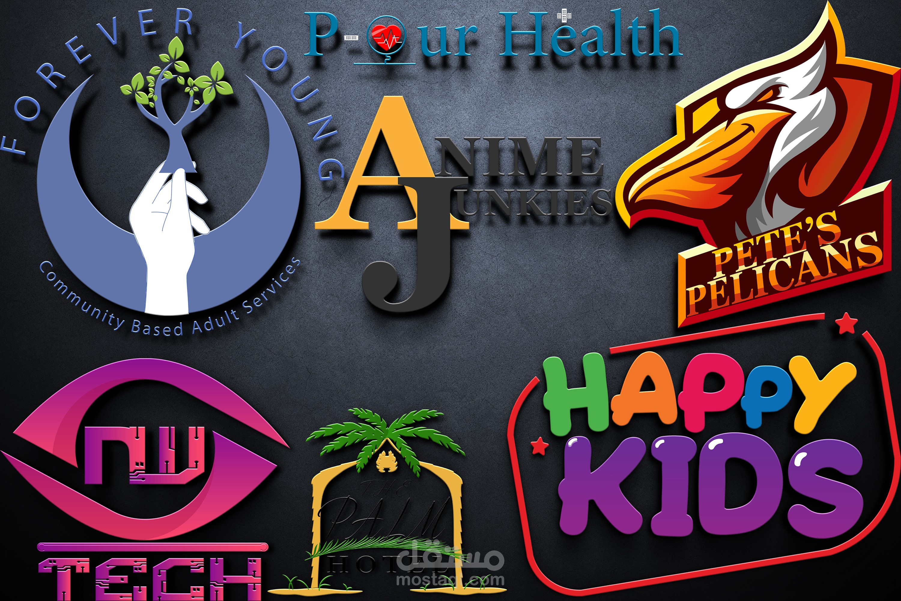 تصميم شعار العلامة التجارية الحديثة والنظيفة والإبداعية